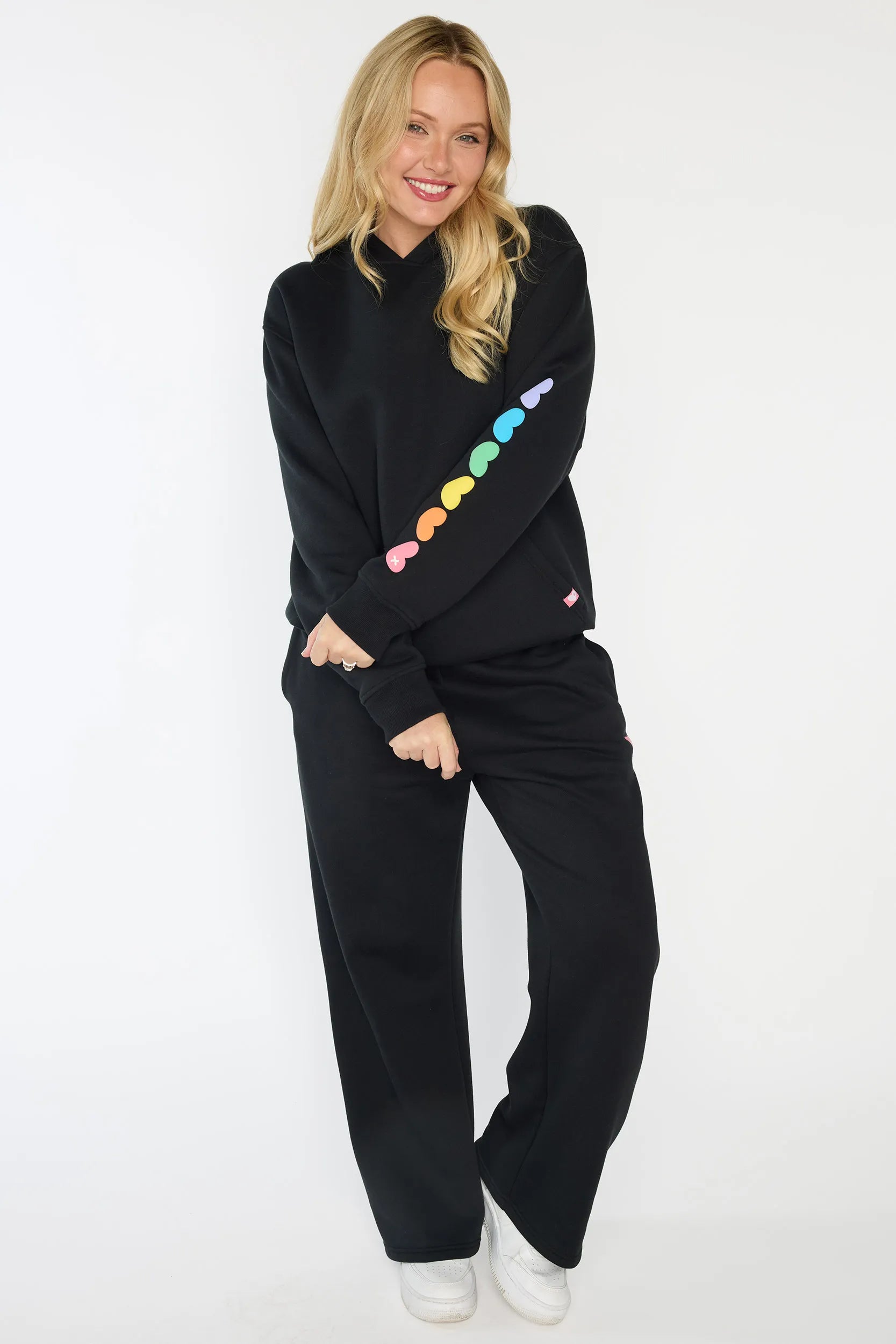 Monika Black Hoodie – Black fleece sweater