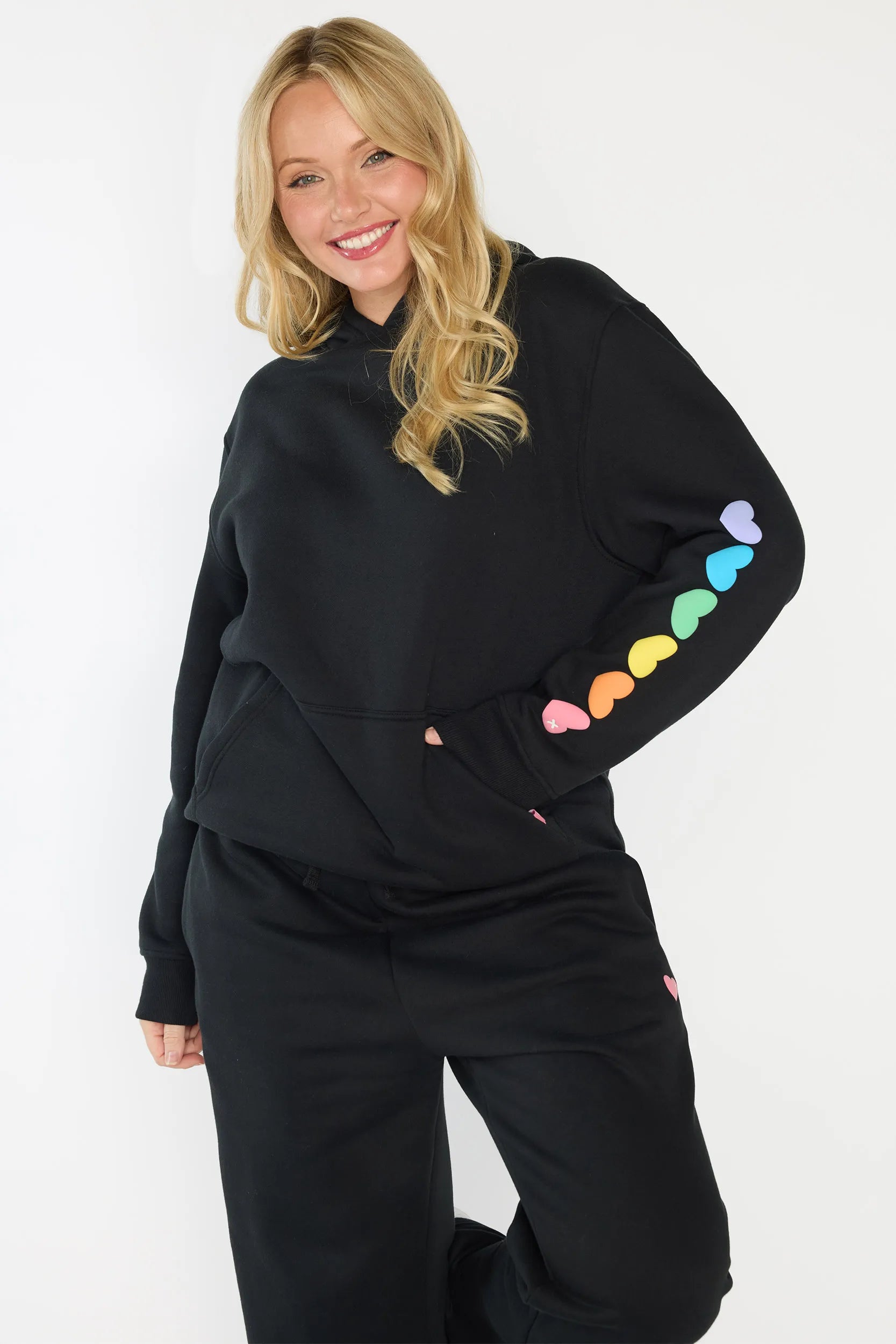 Monika Black Hoodie – Black fleece sweater