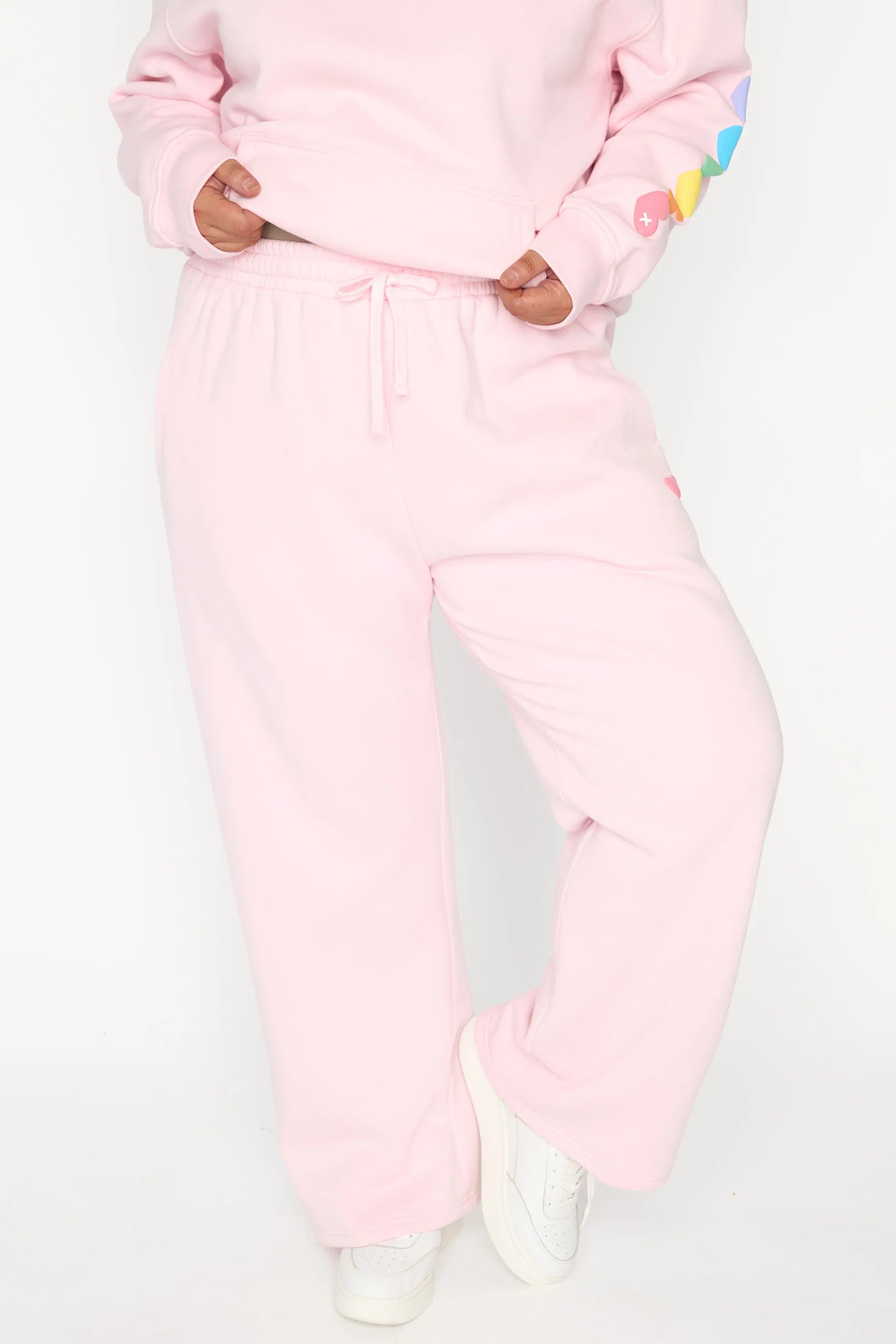 Joey Pale Pink Pant – Pale Pink fleece track pant