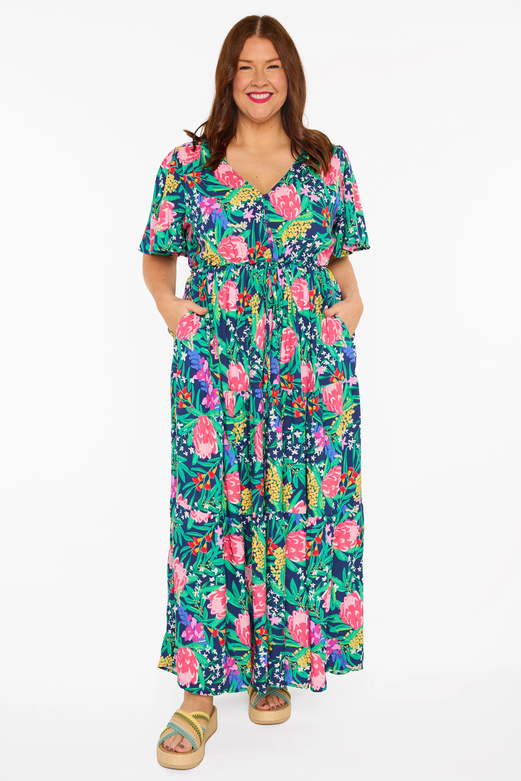 Alexia Navy Native Flora Dress