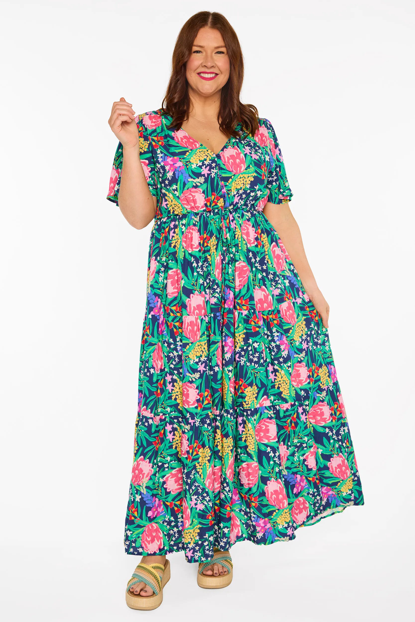 Alexia Navy Native Flora Dress