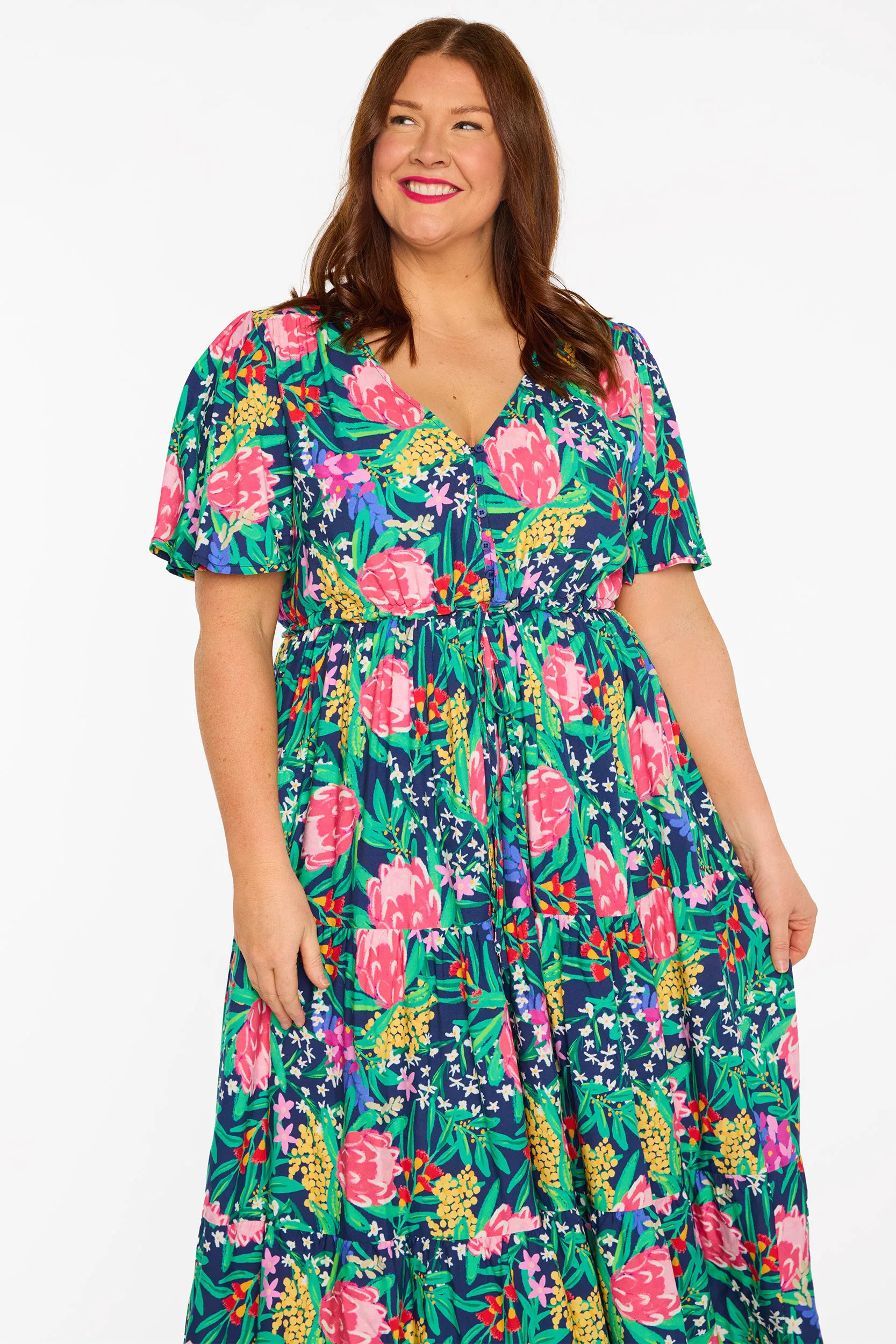 Alexia Navy Native Flora Dress