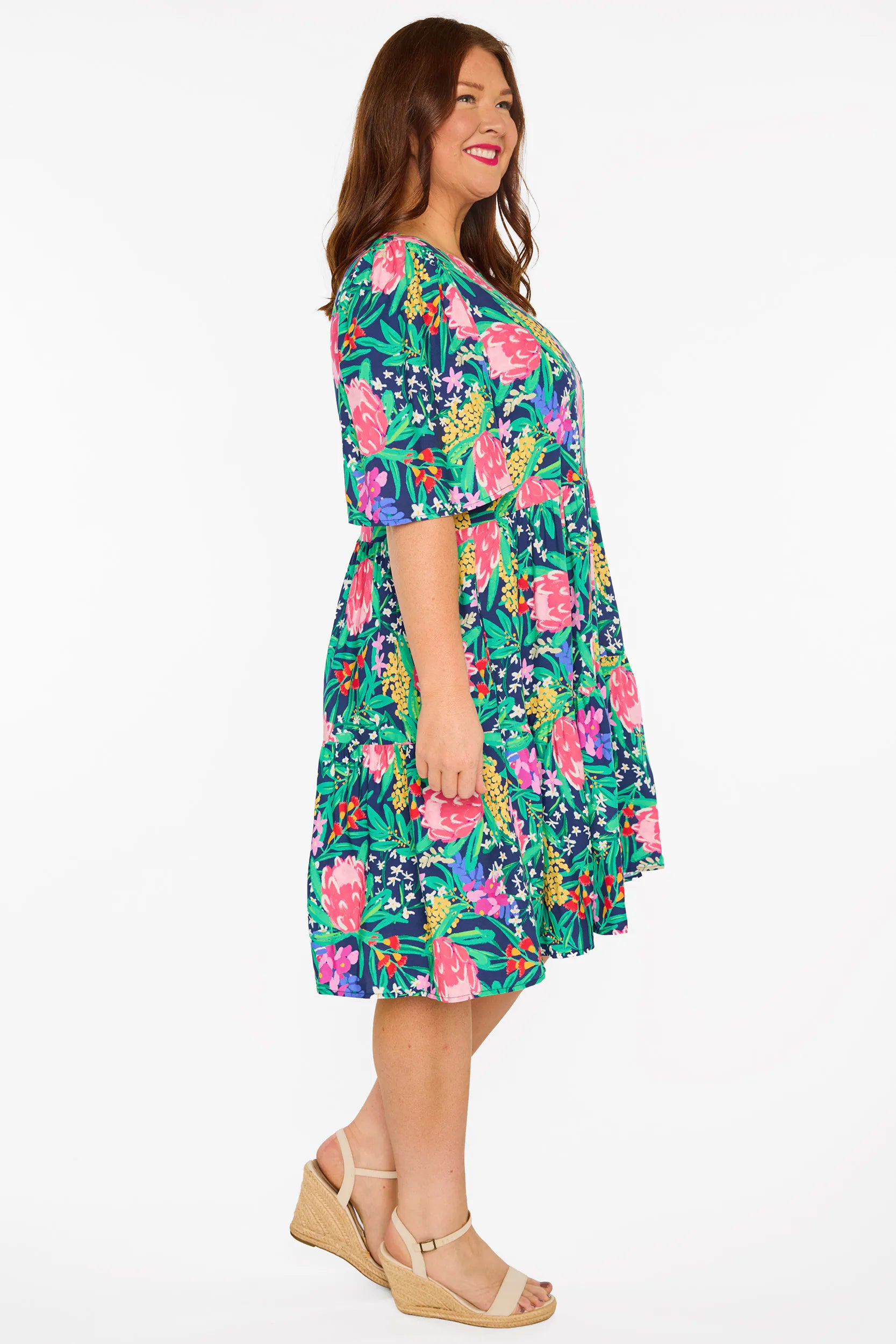 Izzie Navy Native Flora Dress