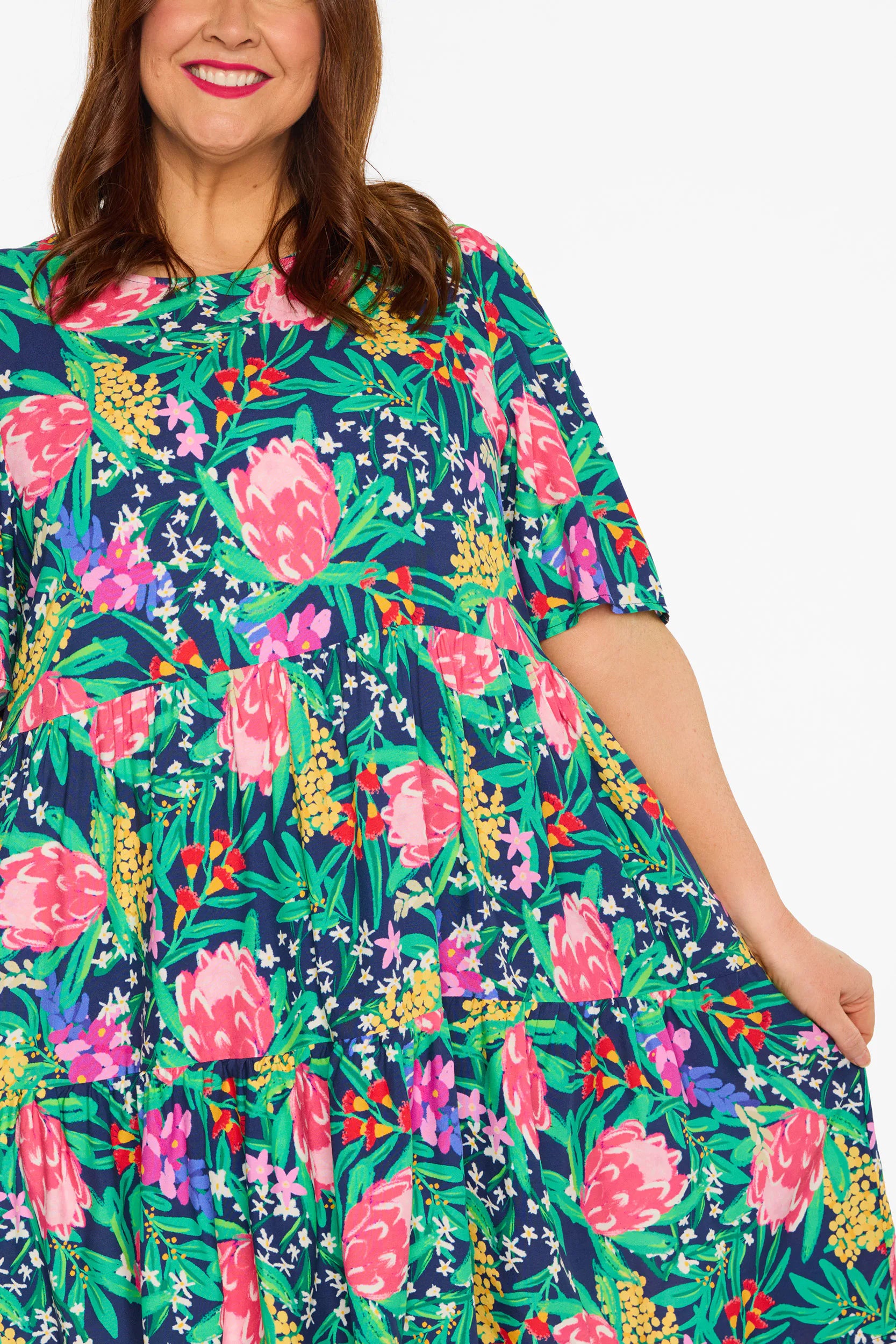 Izzie Navy Native Flora Dress