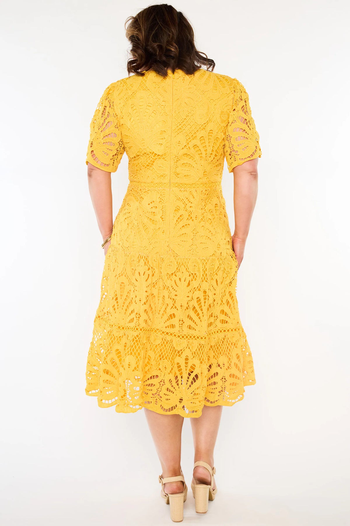 Nicolla Yellow Lace Dress