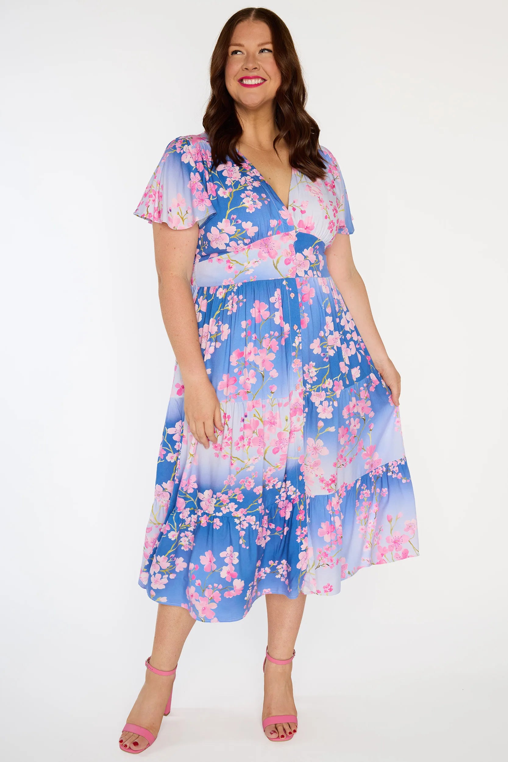 Heather Ombre Cherry Blossom Dress