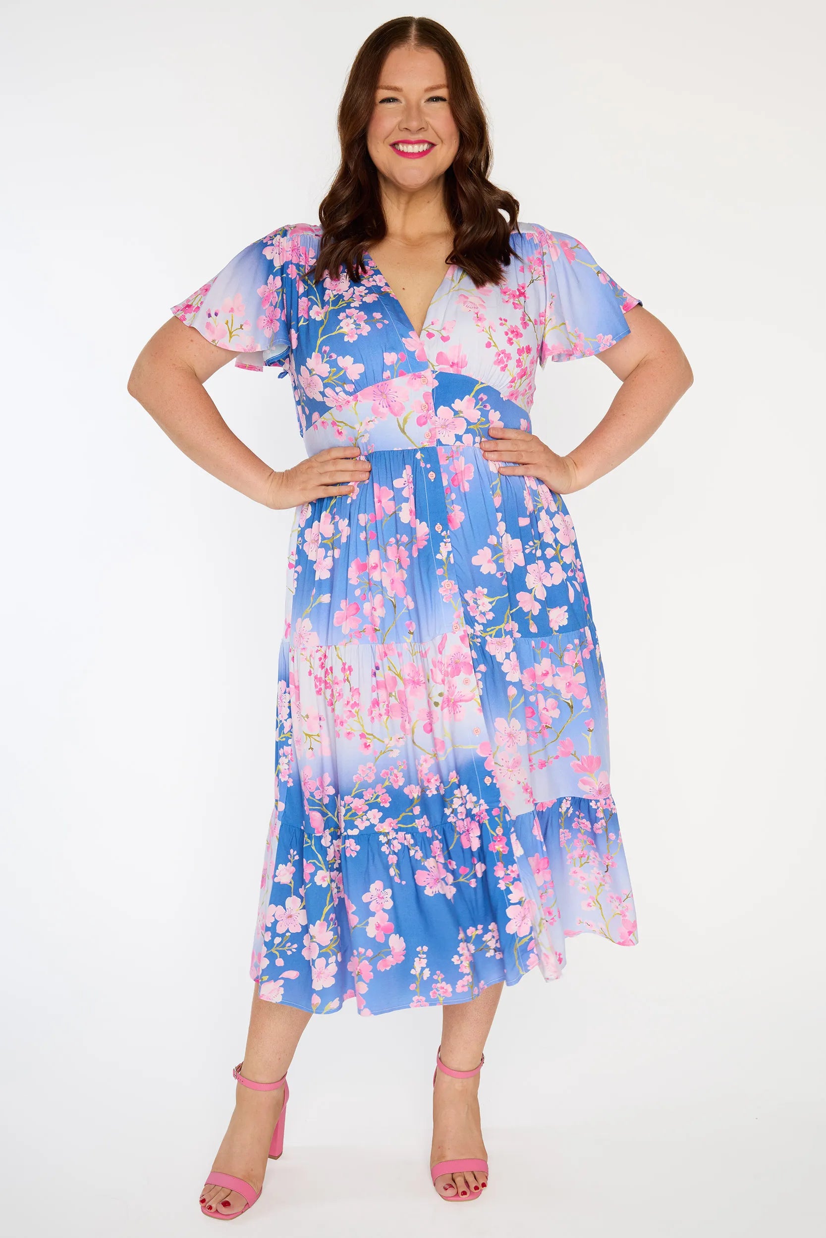 Heather Ombre Cherry Blossom Dress