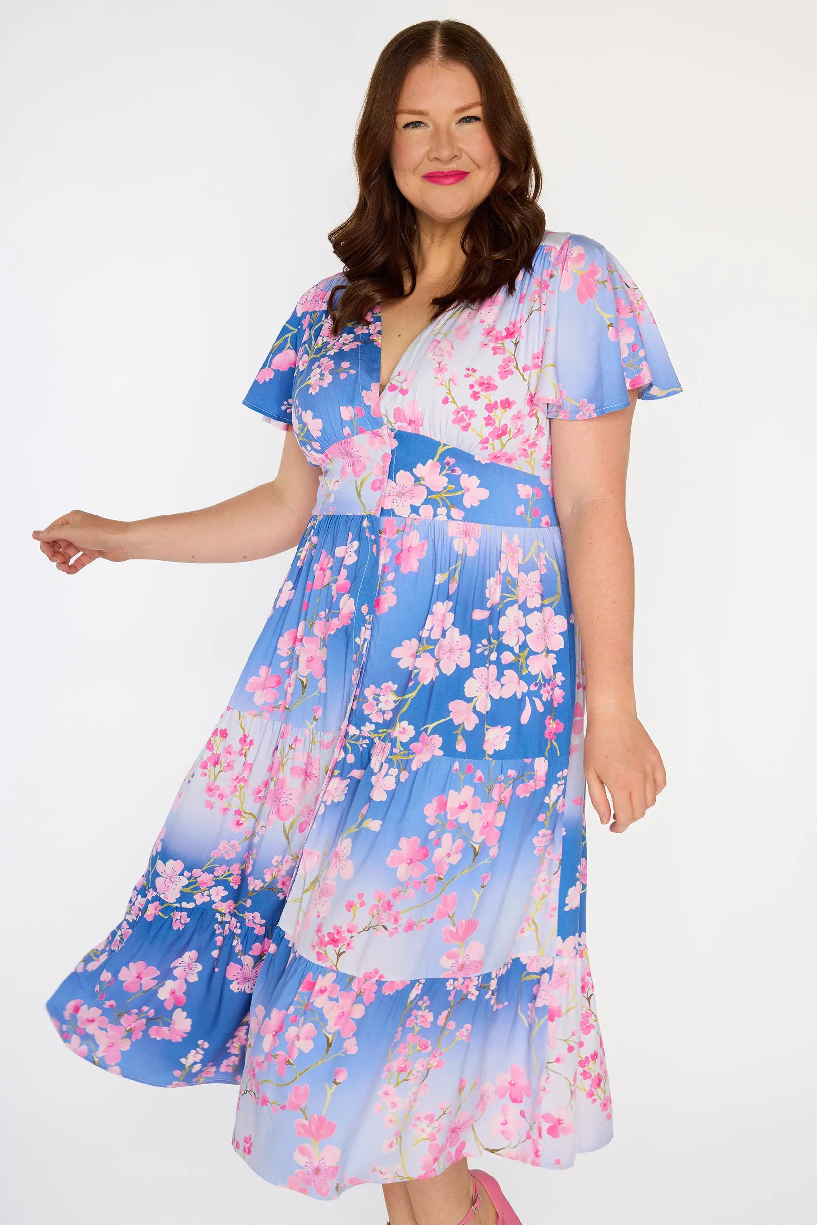Heather Ombre Cherry Blossom Dress