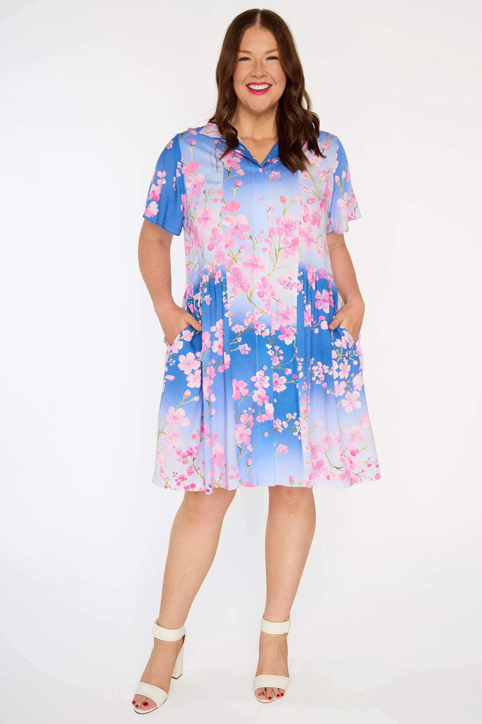Larsa Ombre Cherry Blossom Dress