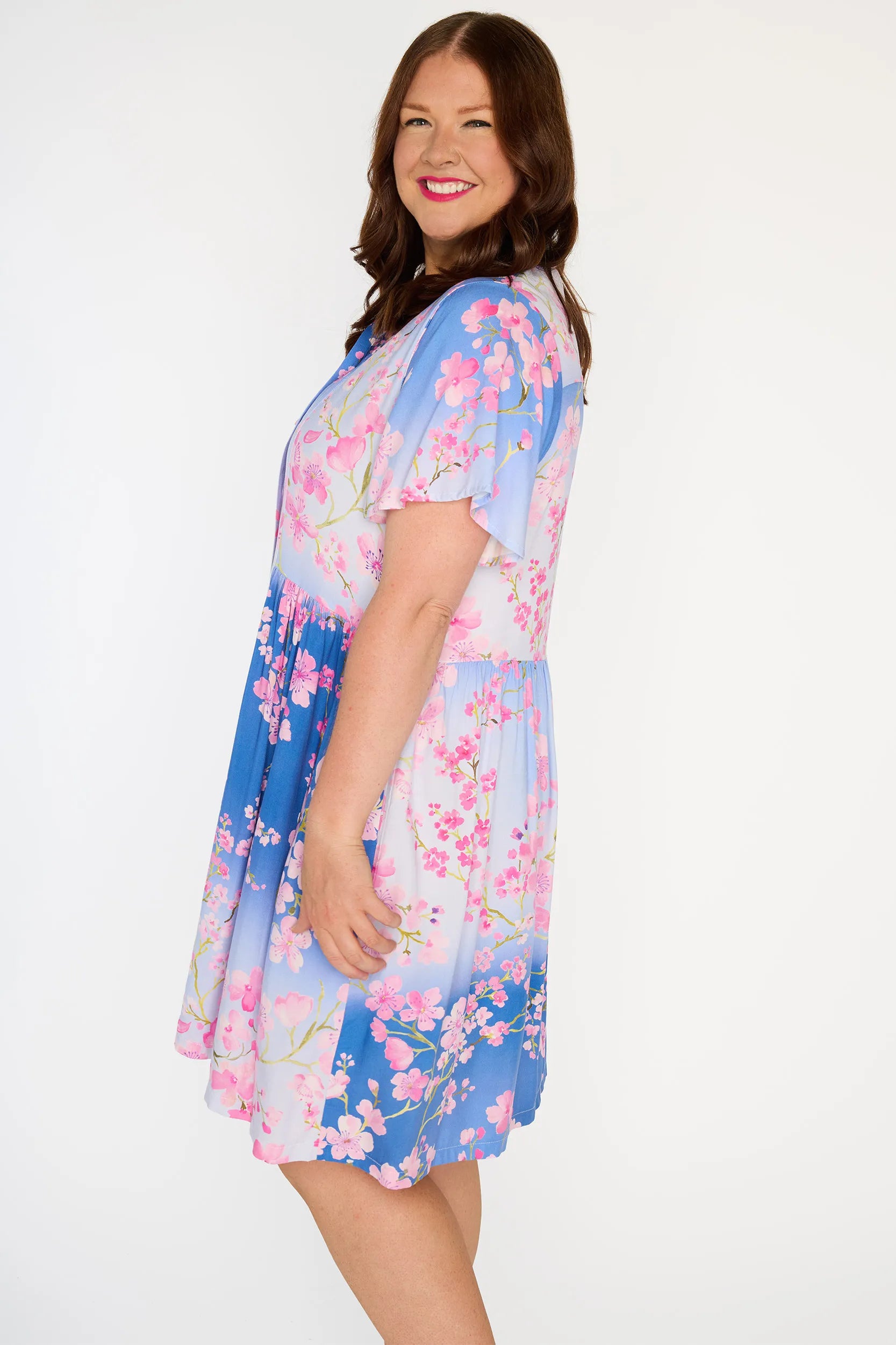 Larsa Ombre Cherry Blossom Dress