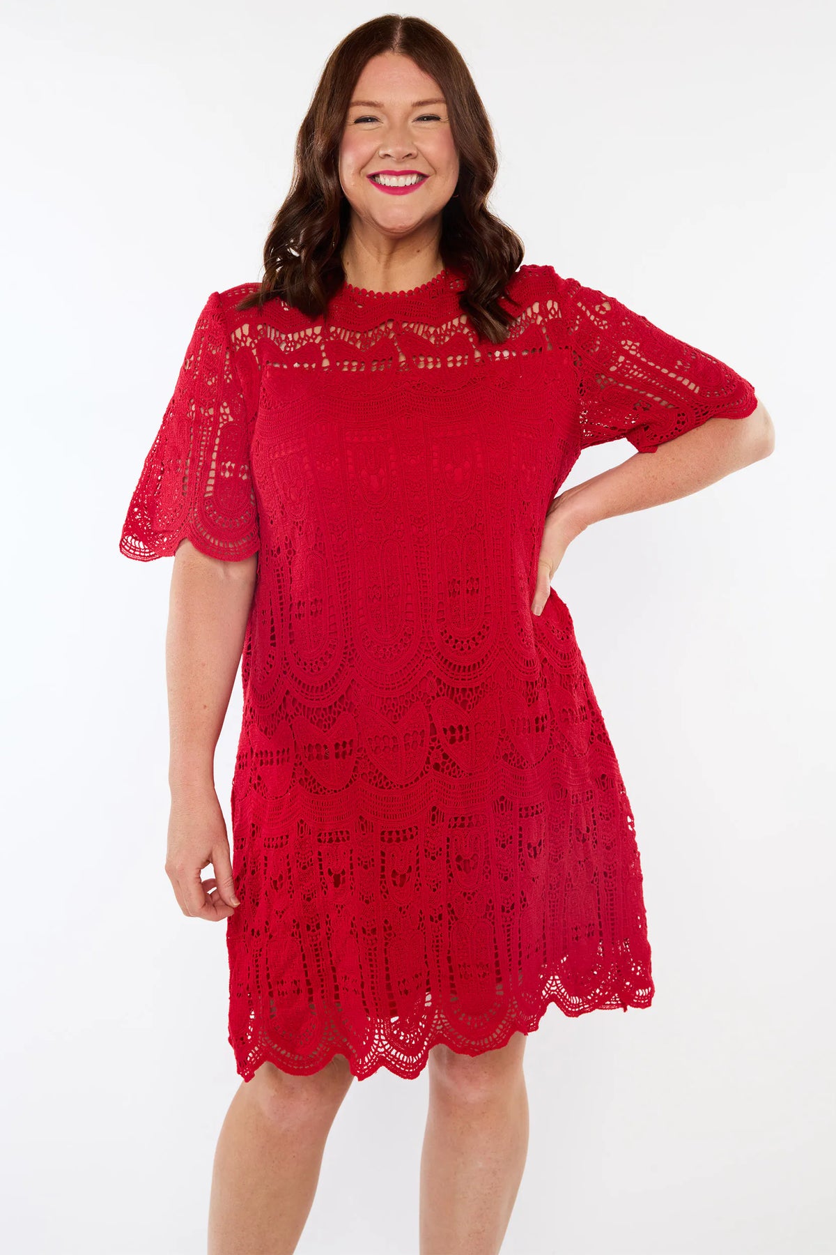 Paige Red Lace Dress