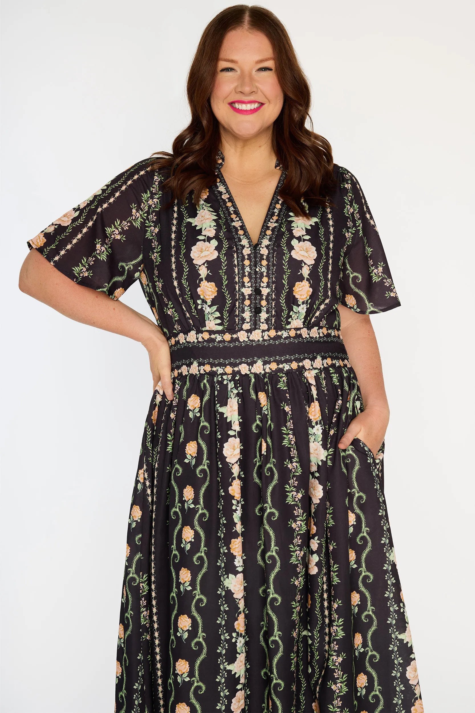 Stephanie Pink Rose Dress