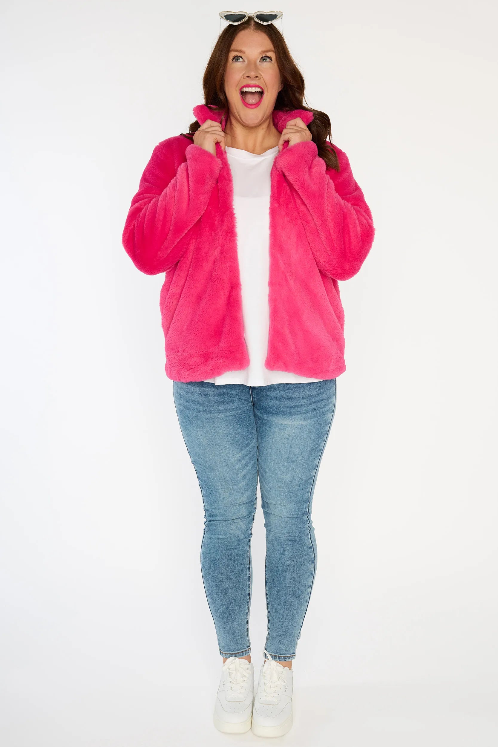 Tommy Pink Fluffy Jacket โ Pink denim jacket