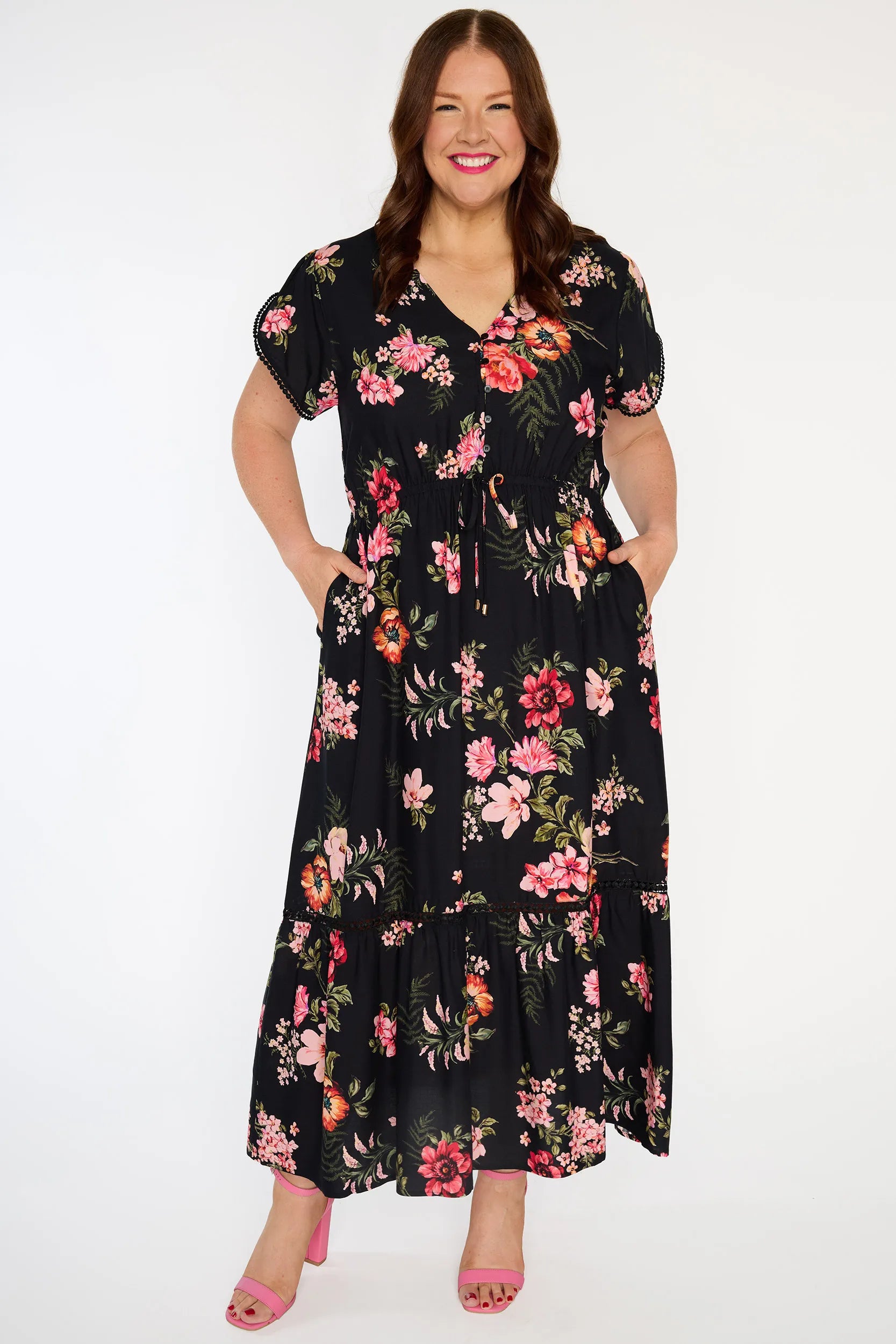 Canary Pink Shadows Dress – Pink Shadows maxi dress