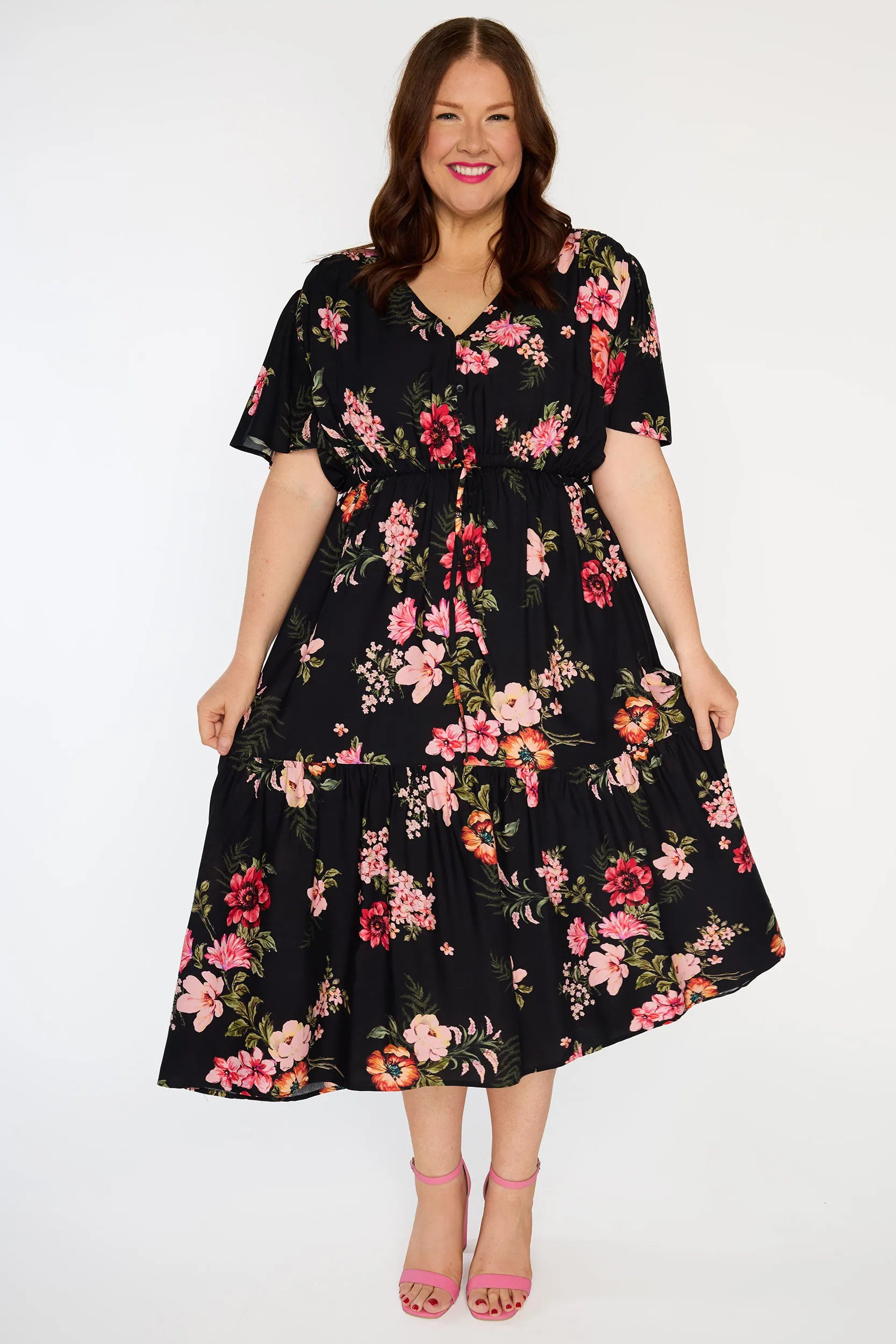 Roma Pink Shadows Dress – Pink Shadows mid length dress