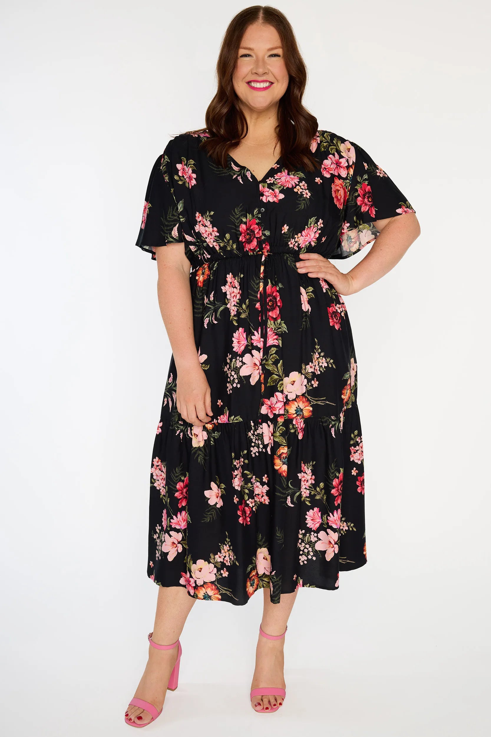 Roma Pink Shadows Dress – Pink Shadows mid length dress