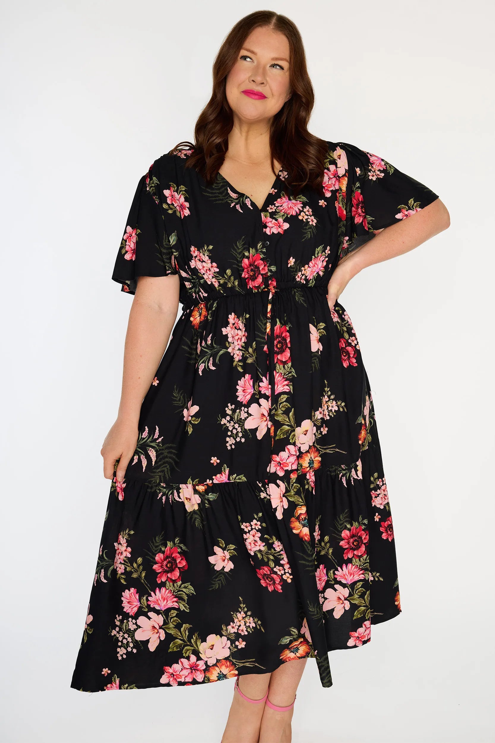 Roma Pink Shadows Dress – Pink Shadows mid length dress