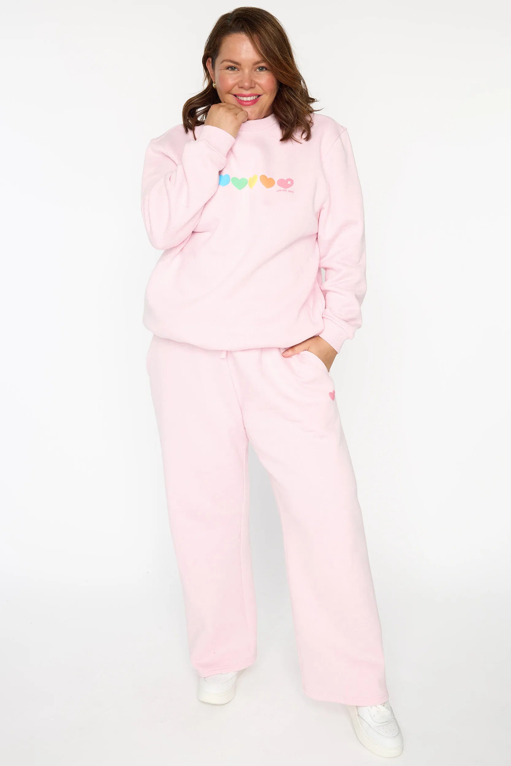 Joey Pale Pink Pant – Pale Pink fleece track pant