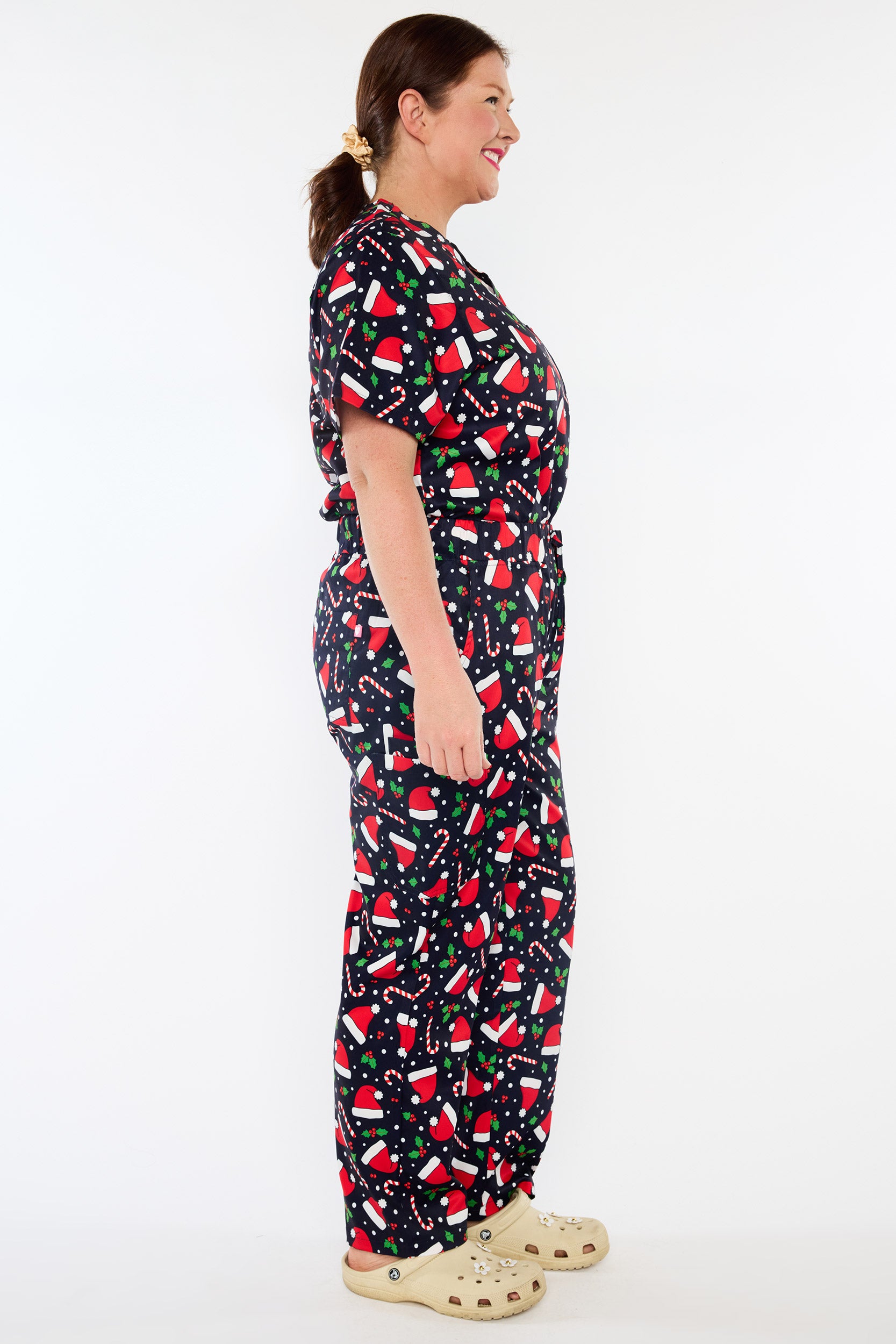 Cristina Santa Hats Christmas Scrub Pant (Pre-Order)