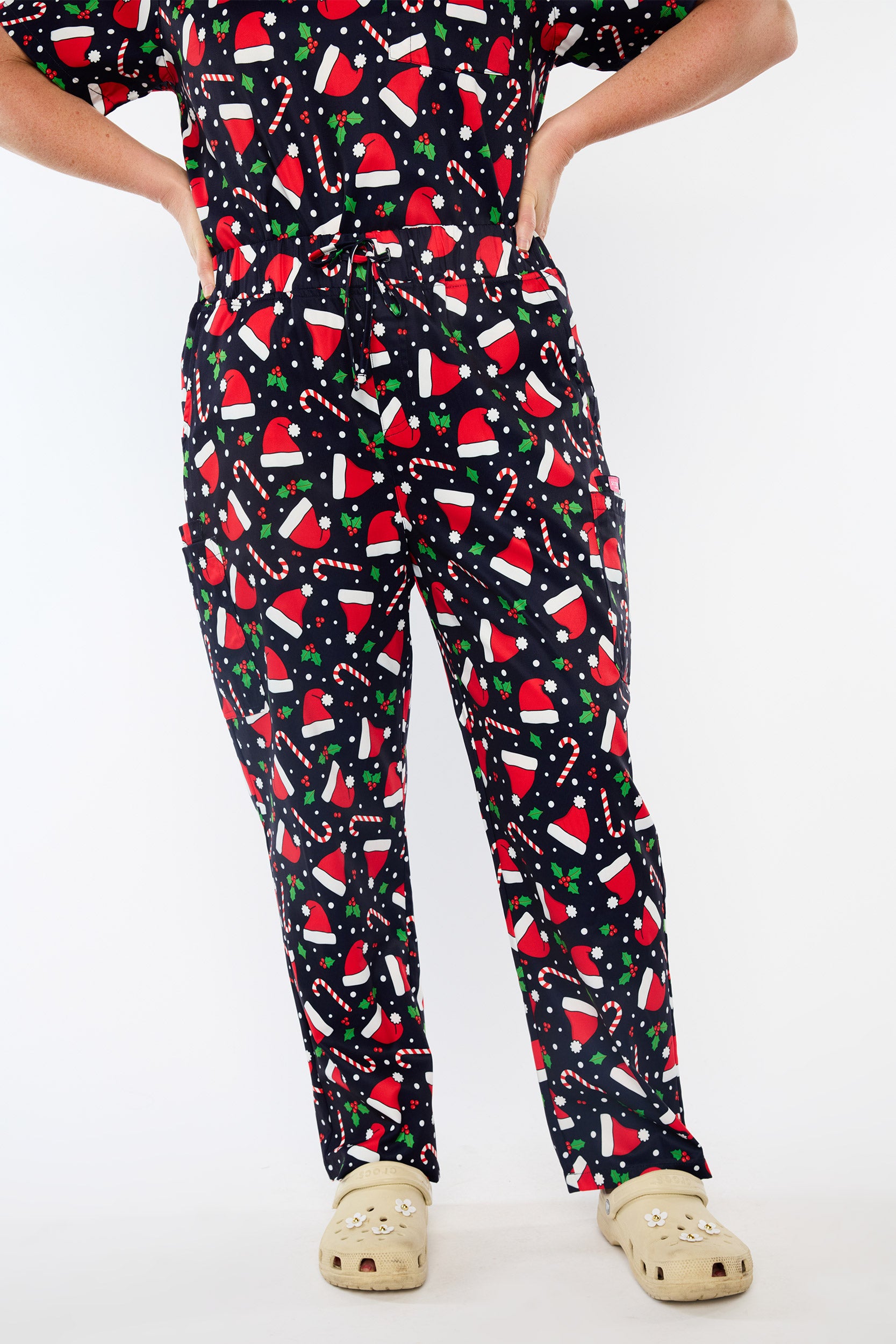 Cristina Santa Hats Christmas Scrub Pant (Pre-Order)