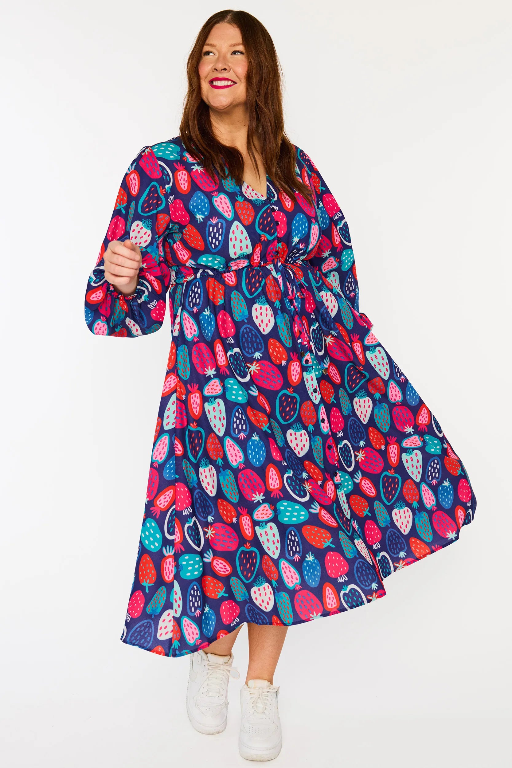 Marlene Strawberry Party Dress – Strawberry Party midi dress