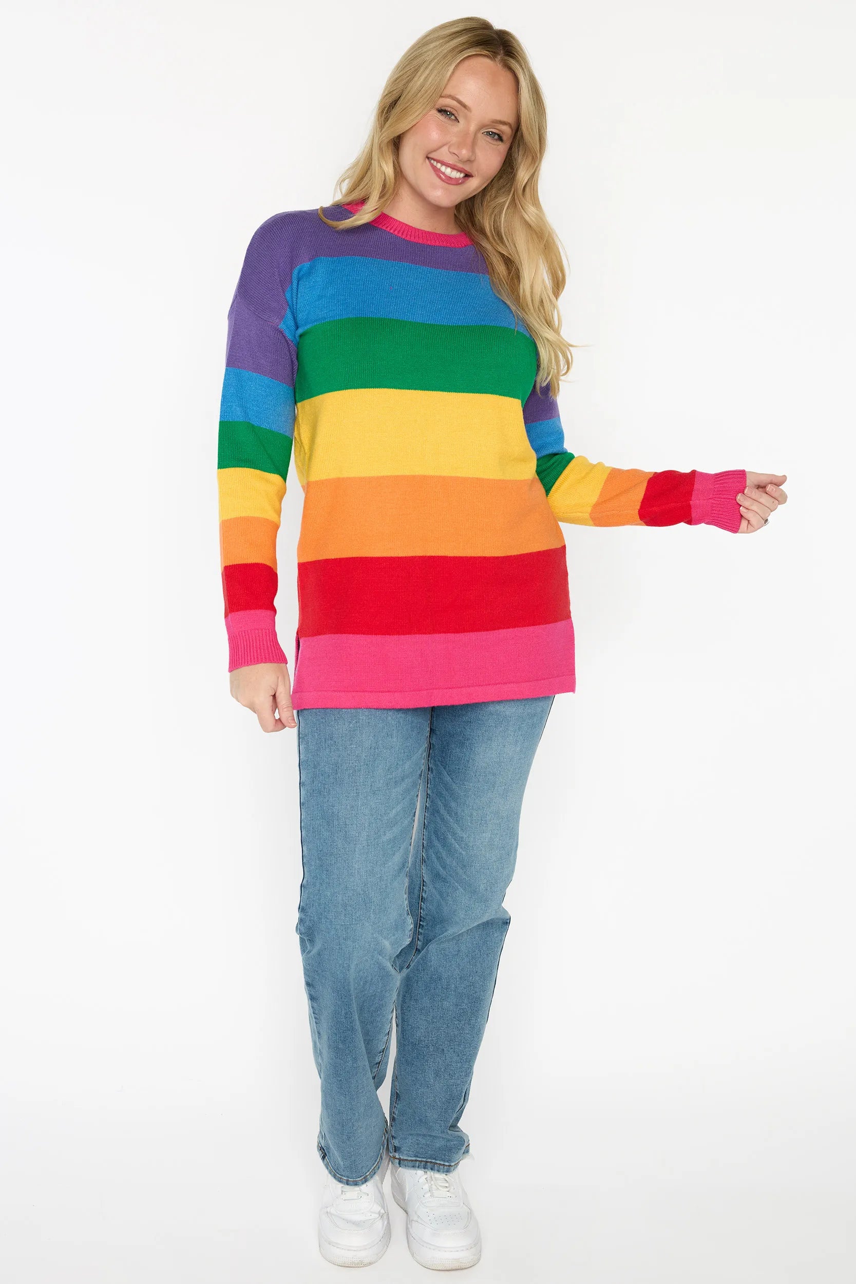 Tara Rainbow Jumper โ Rainbow knit jumper