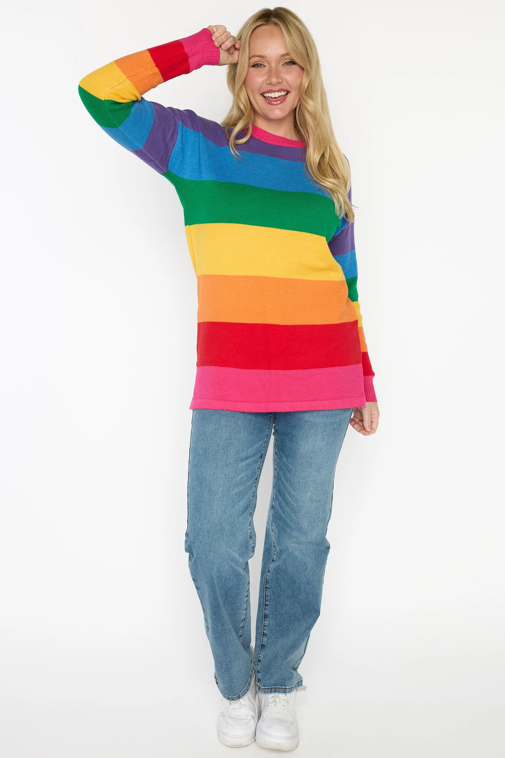 Tara Rainbow Jumper โ Rainbow knit jumper