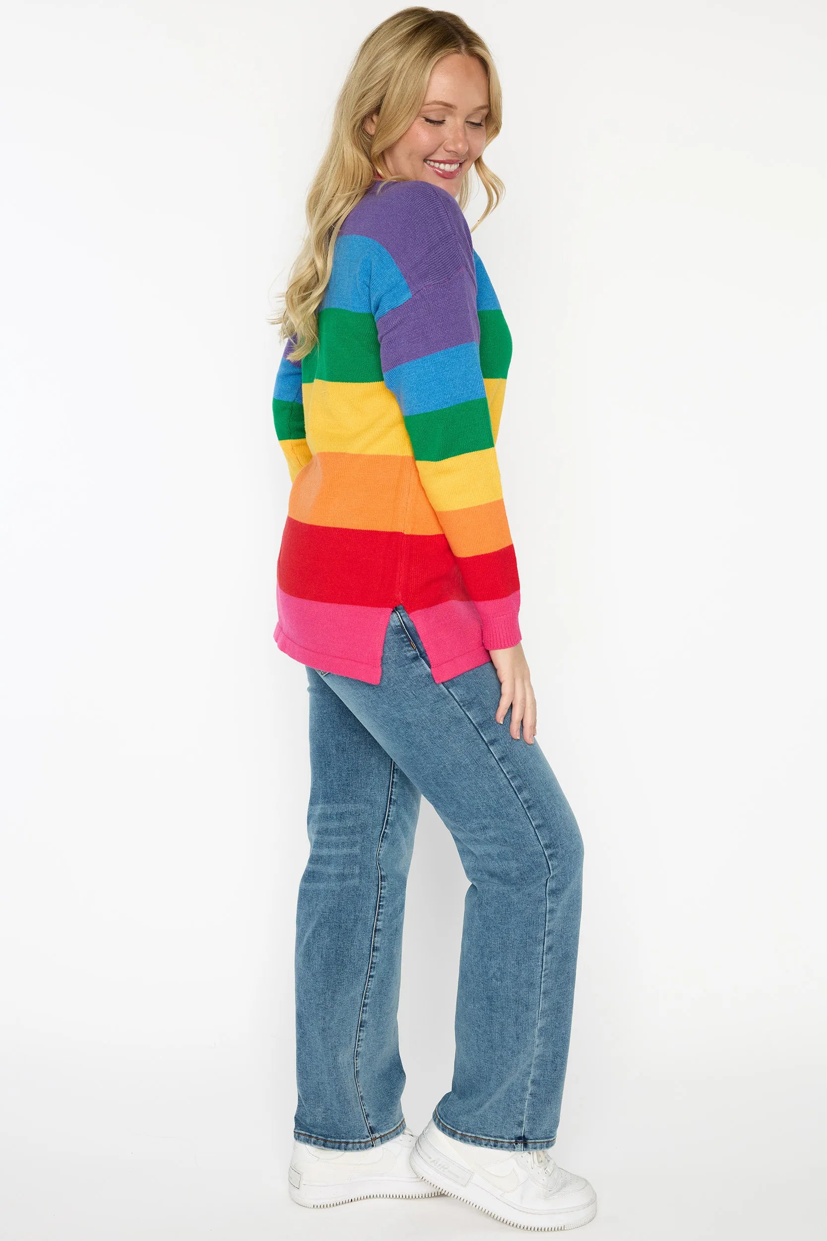 Tara Rainbow Jumper โ Rainbow knit jumper