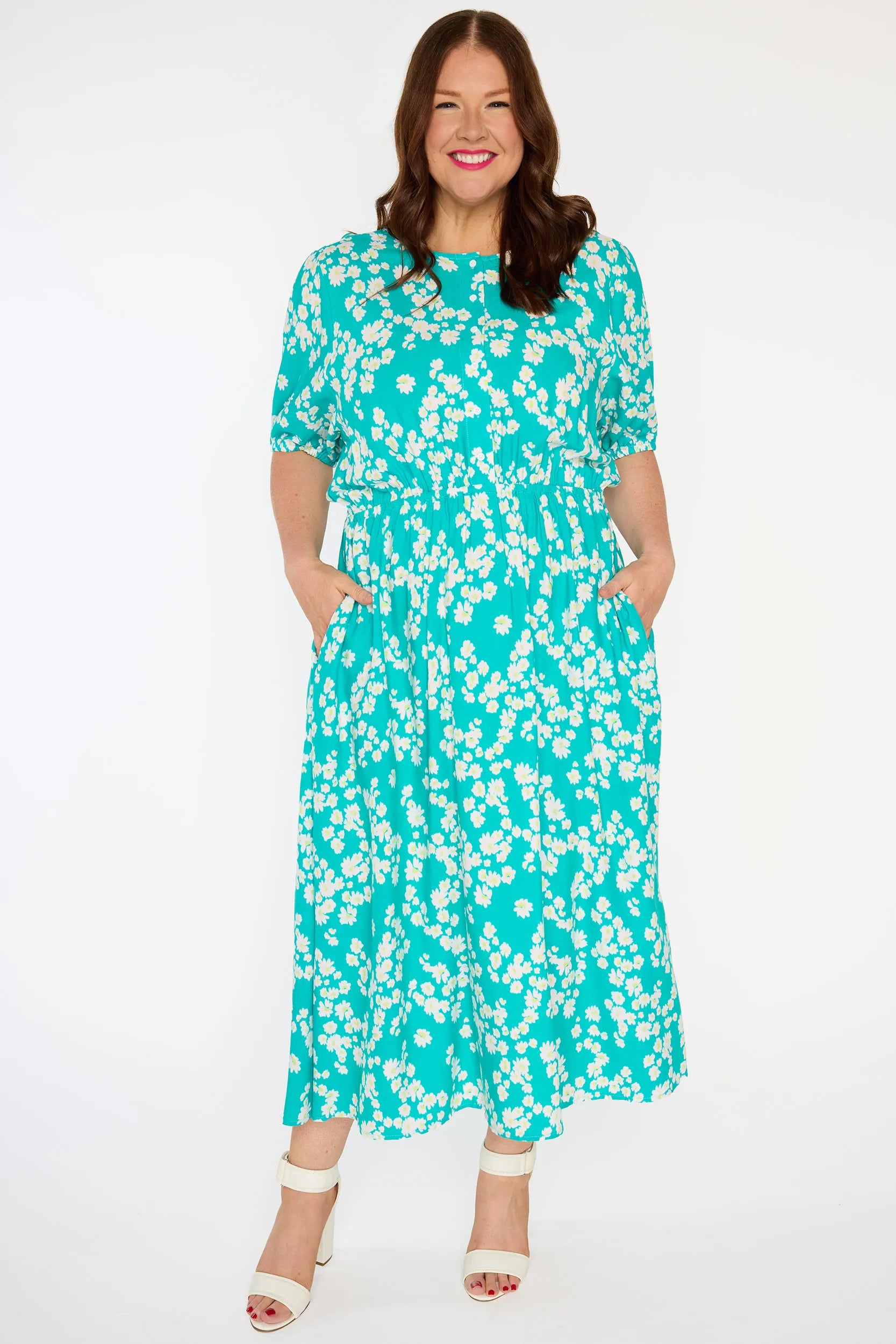 Bronwyn Teal Petal Whimsy Dress