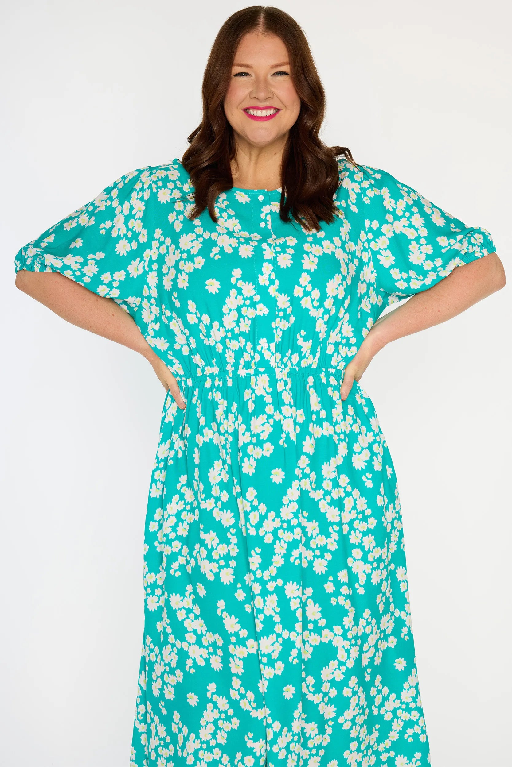 Bronwyn Teal Petal Whimsy Dress