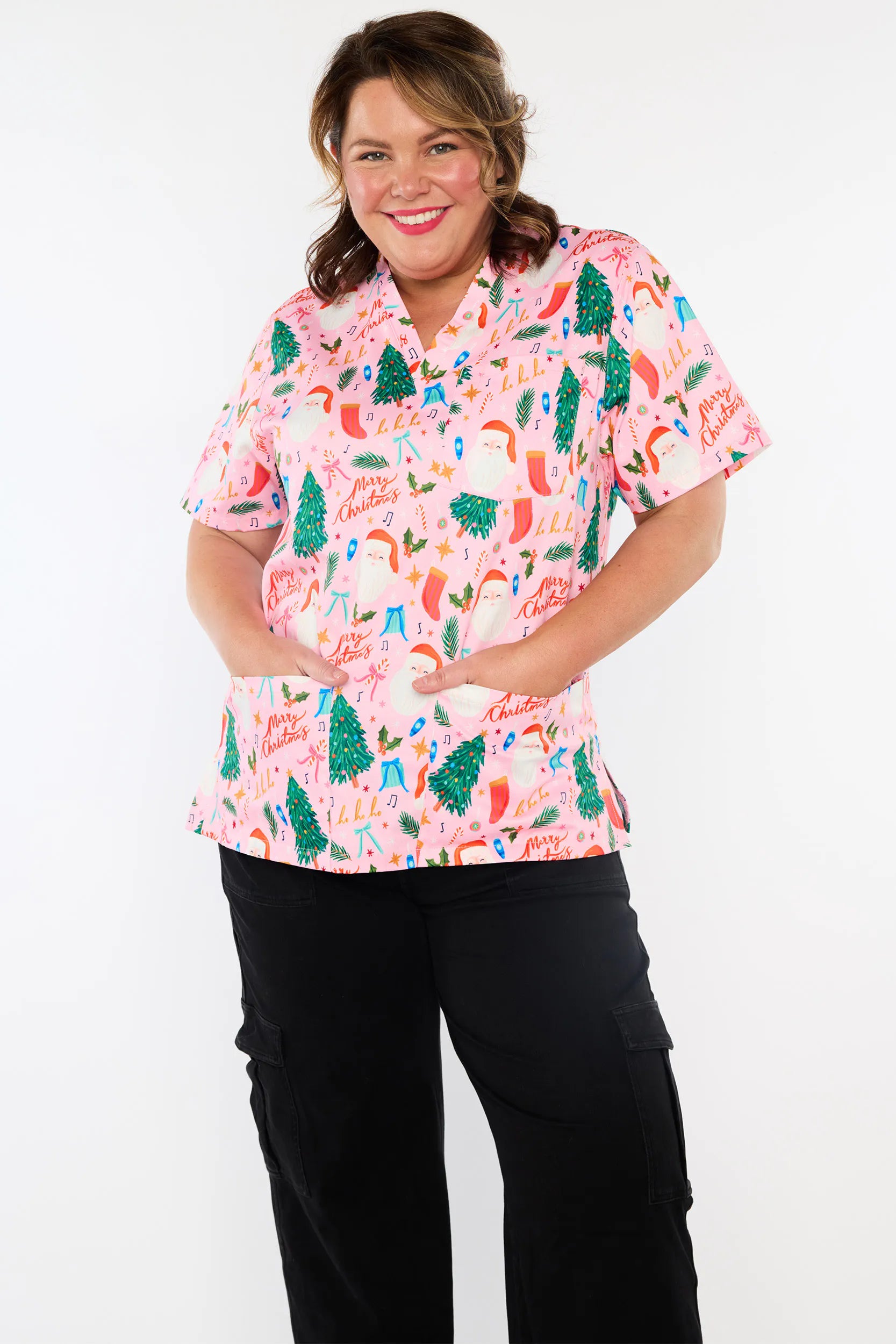 Meredith Vintage Christmas Scrub Top (Pre-Order)