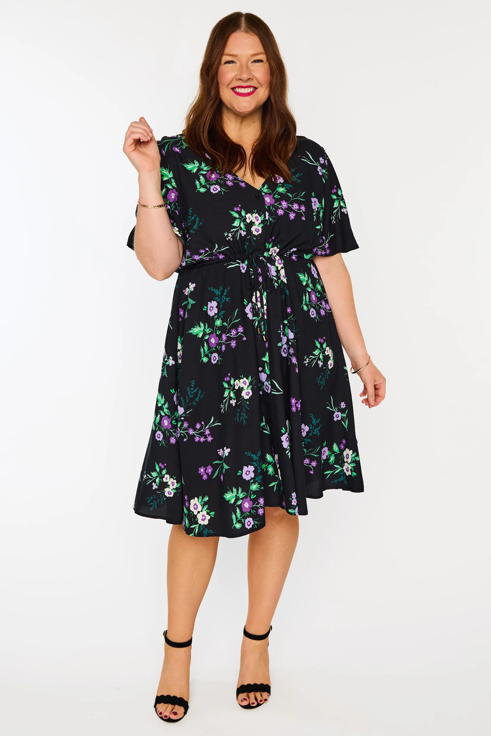 Jaz Violet Night Dress โ Violet Night knee length dress