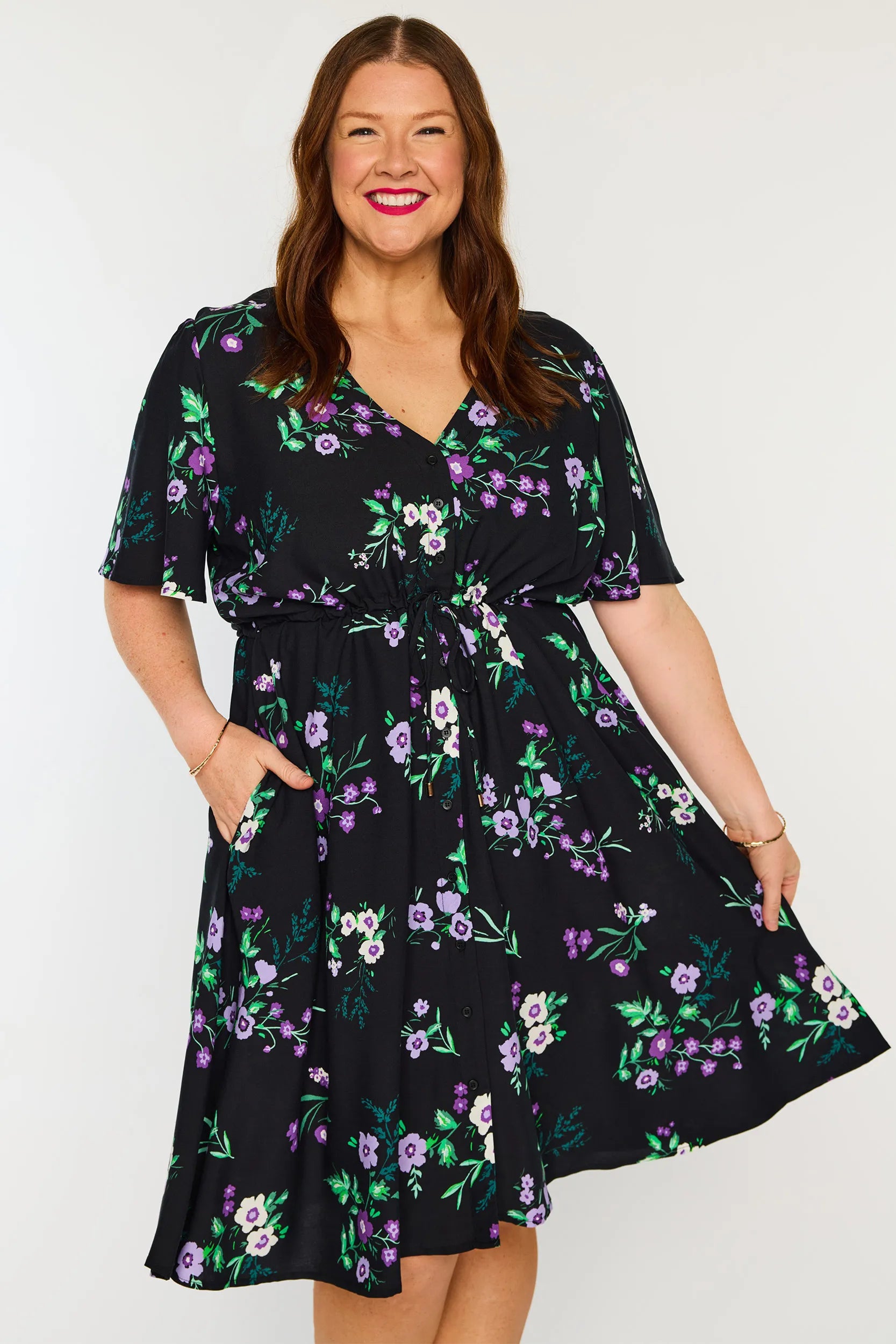 Jaz Violet Night Dress โ Violet Night knee length dress