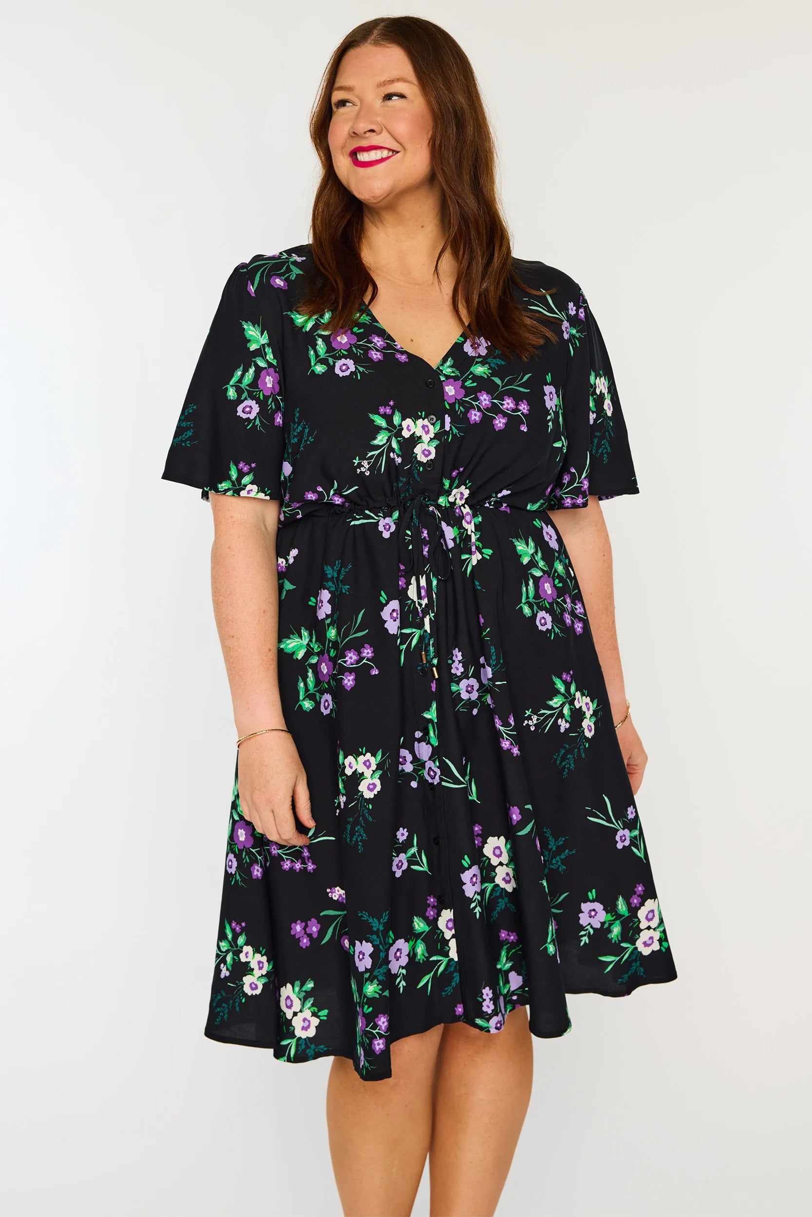 Jaz Violet Night Dress โ Violet Night knee length dress