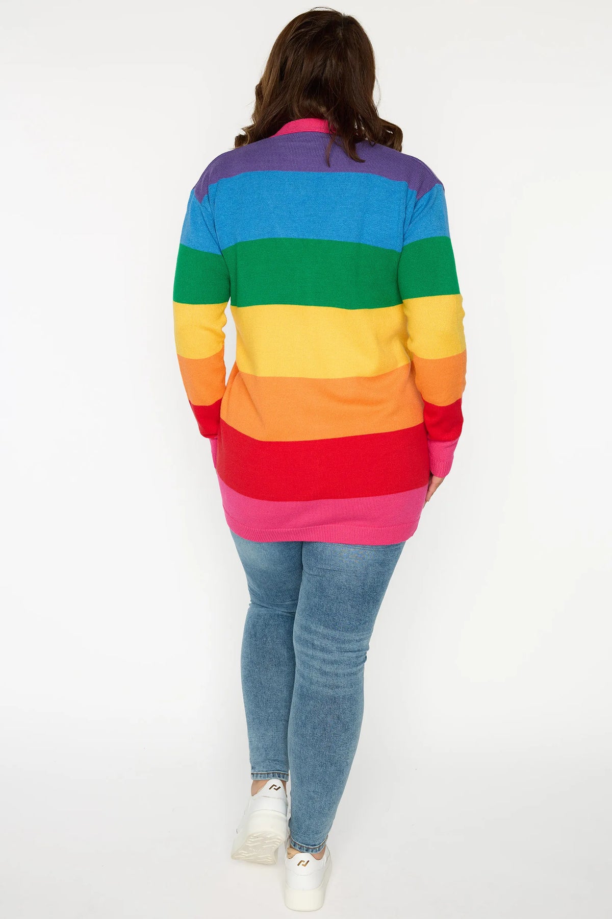 Vivid Rainbow Stripe Cardigan โ Rainbow Stripe cardigan