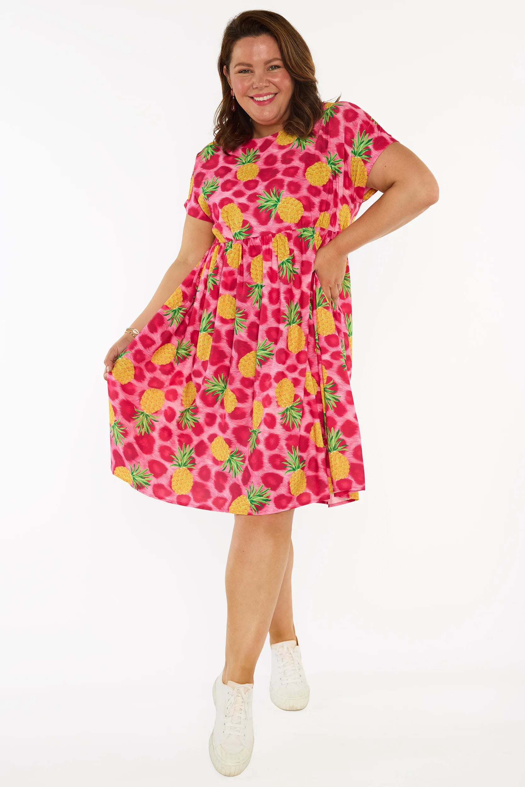 Bam Wild Pink Pineapples Dress