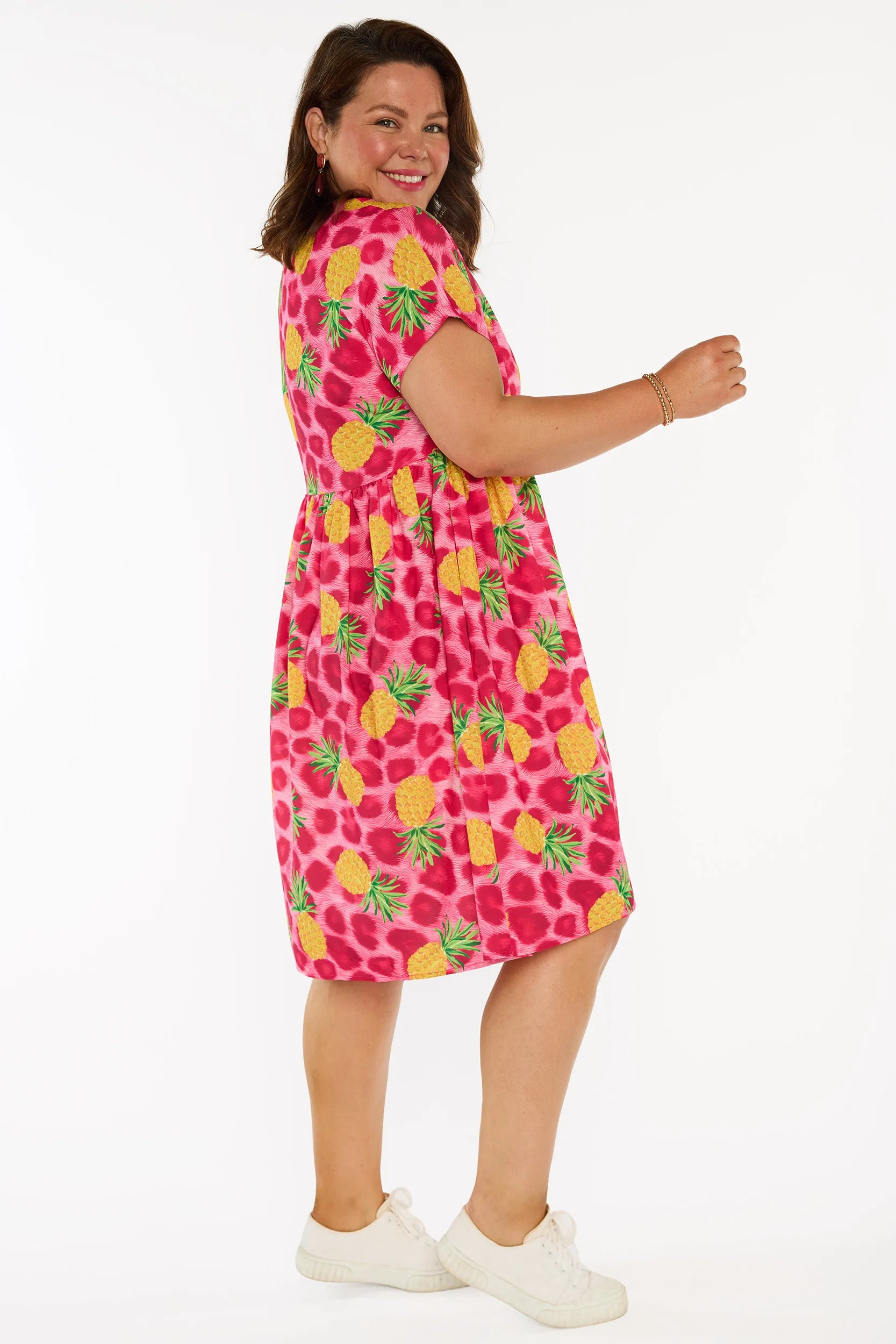 Bam Wild Pink Pineapples Dress