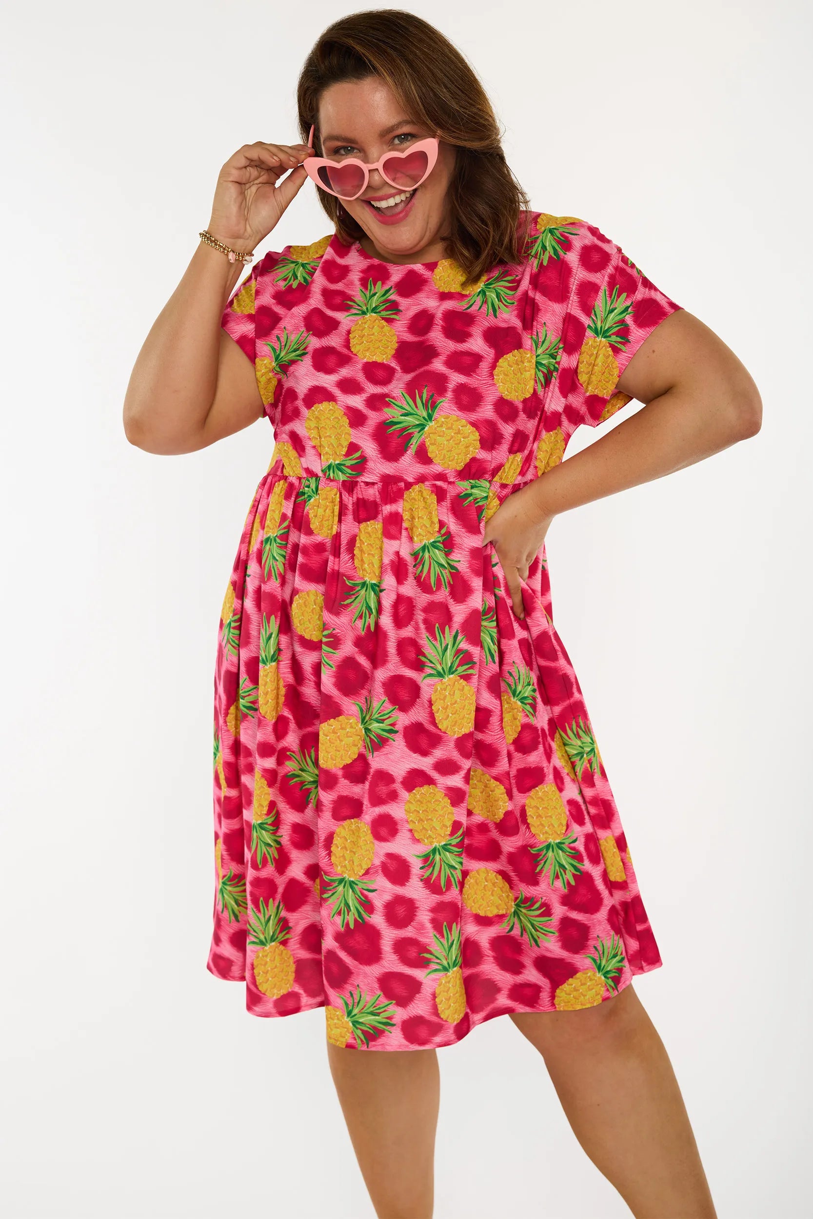 Bam Wild Pink Pineapples Dress