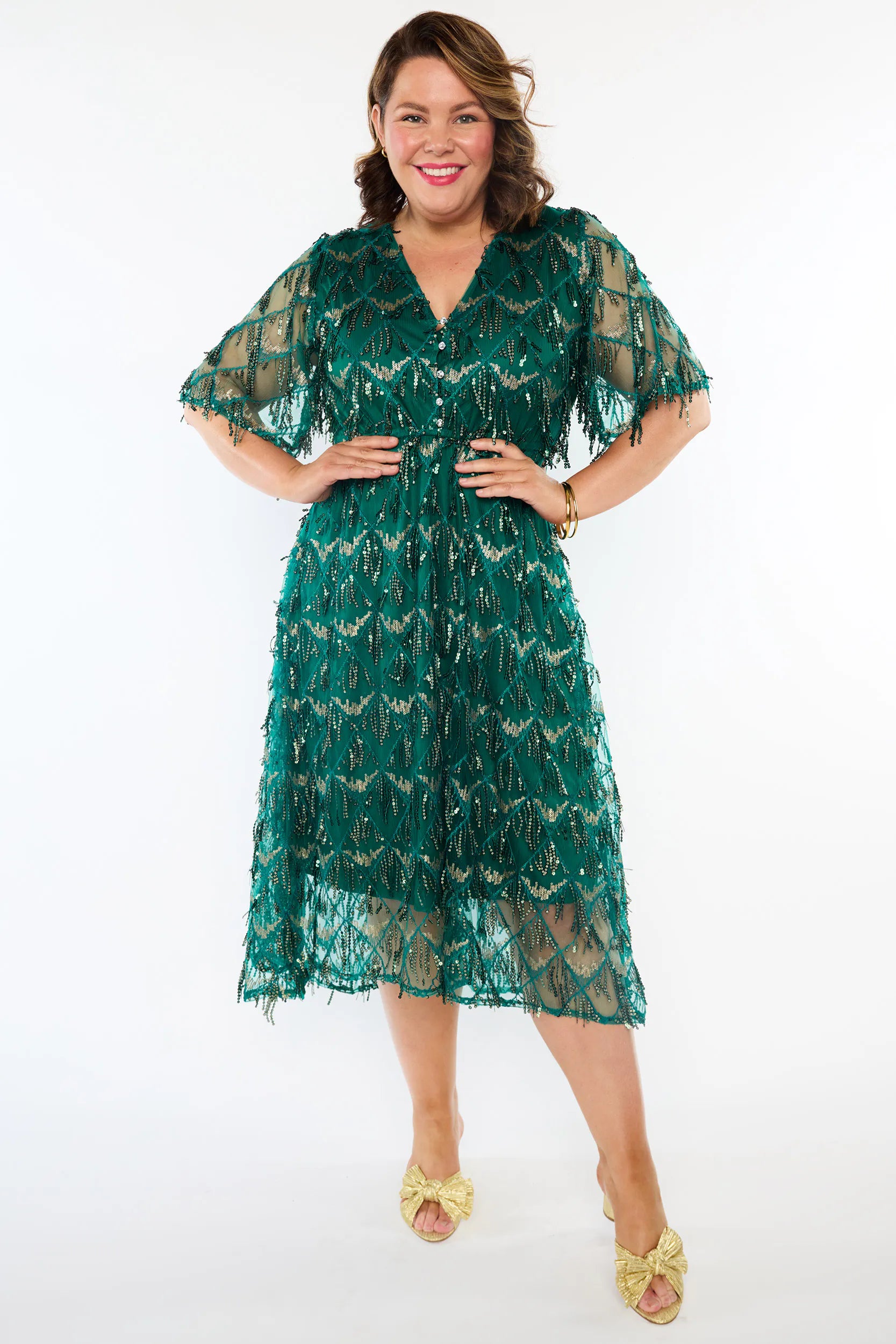 Wonderful Forest Green Party Dress