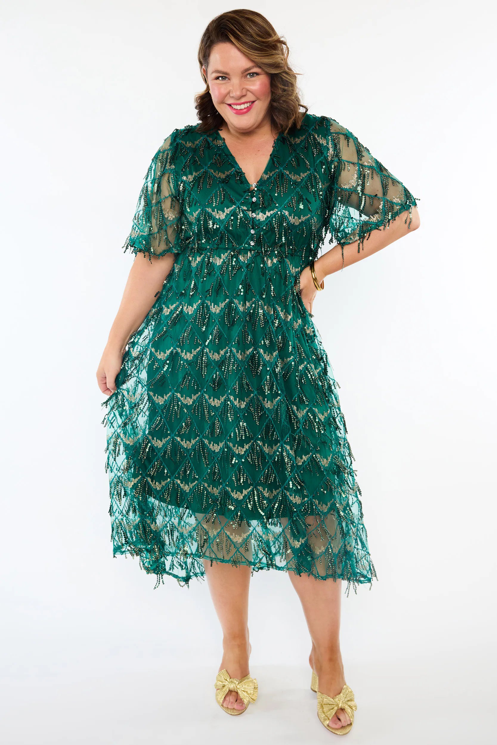 Wonderful Forest Green Party Dress