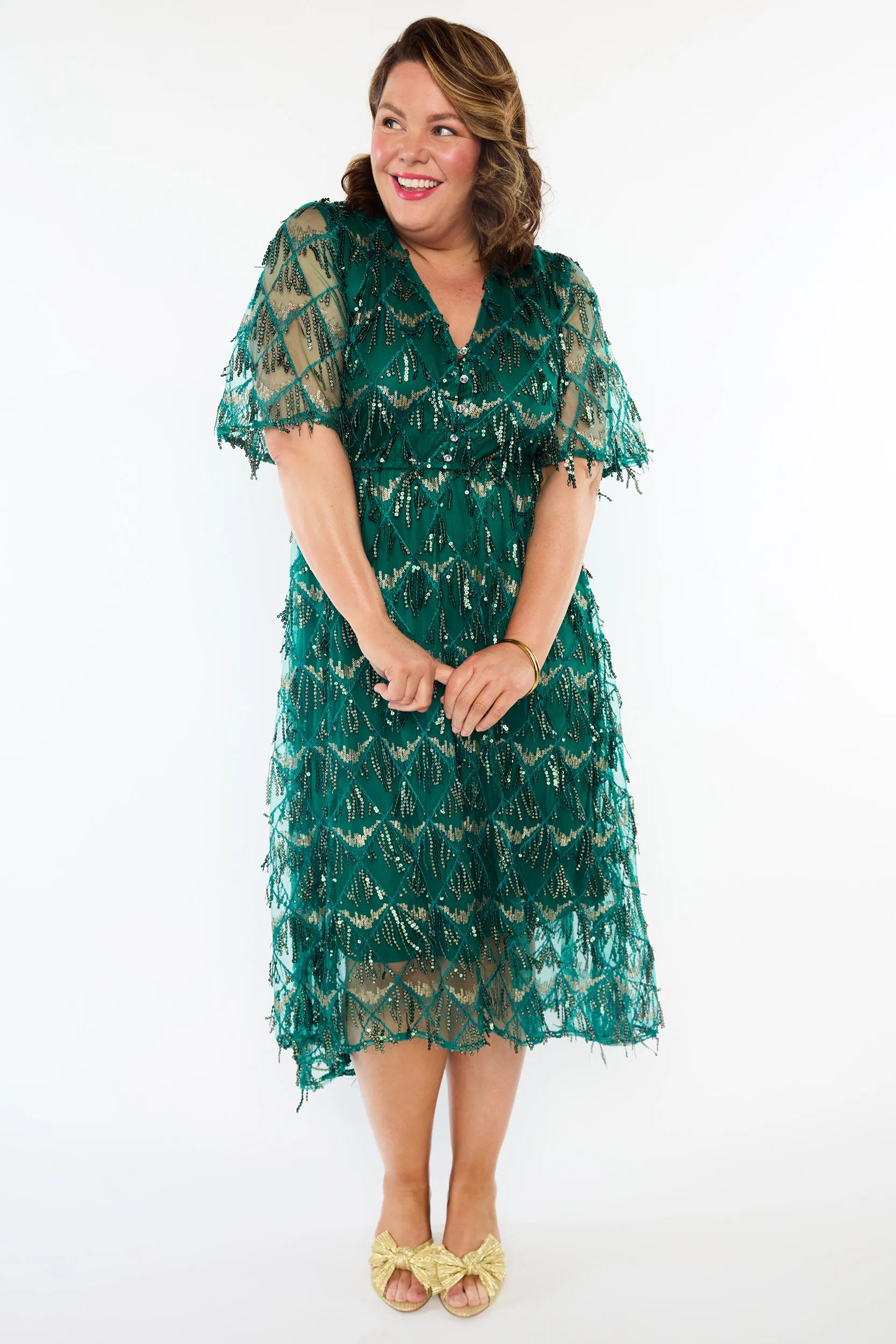 Wonderful Forest Green Party Dress