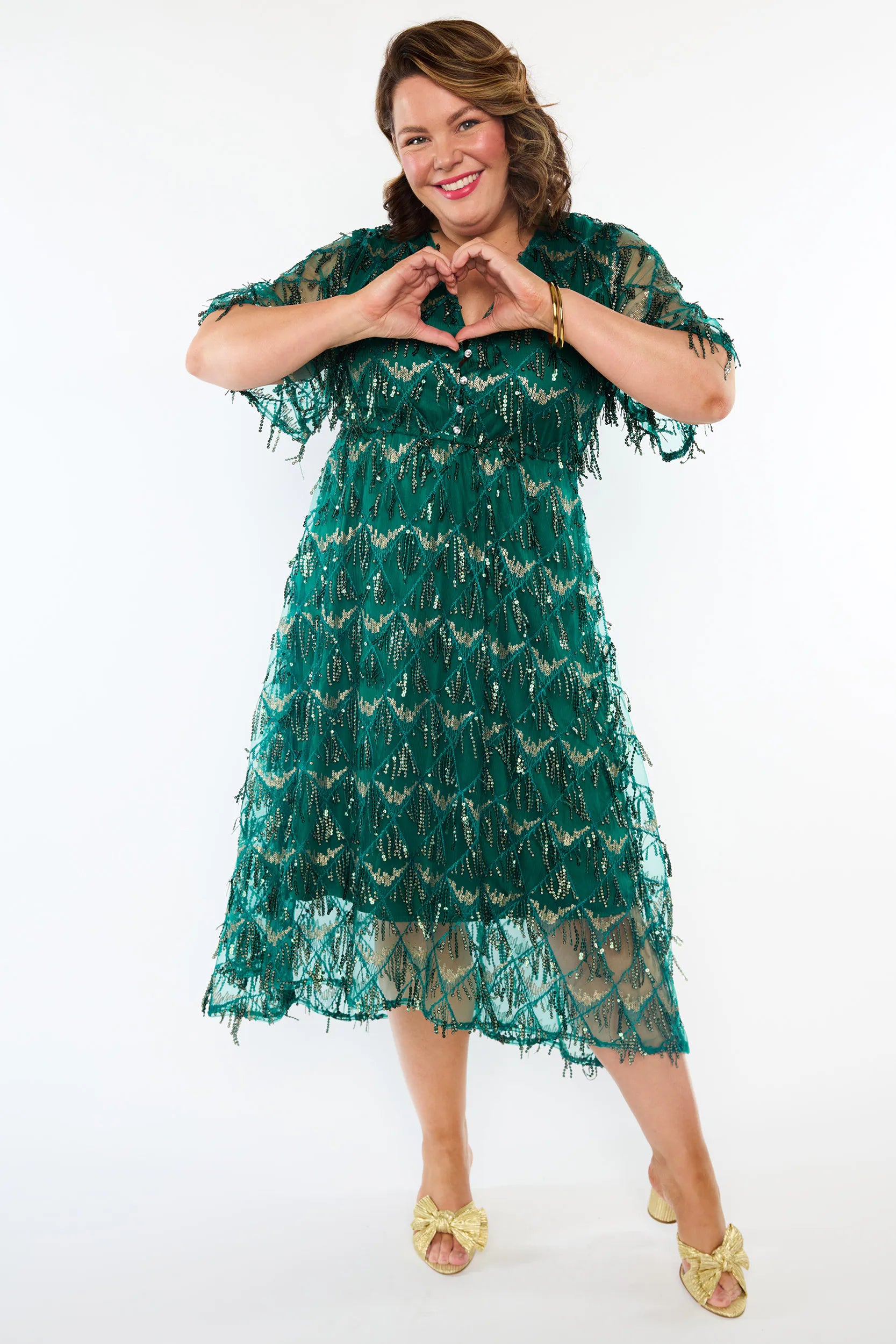 Wonderful Forest Green Party Dress