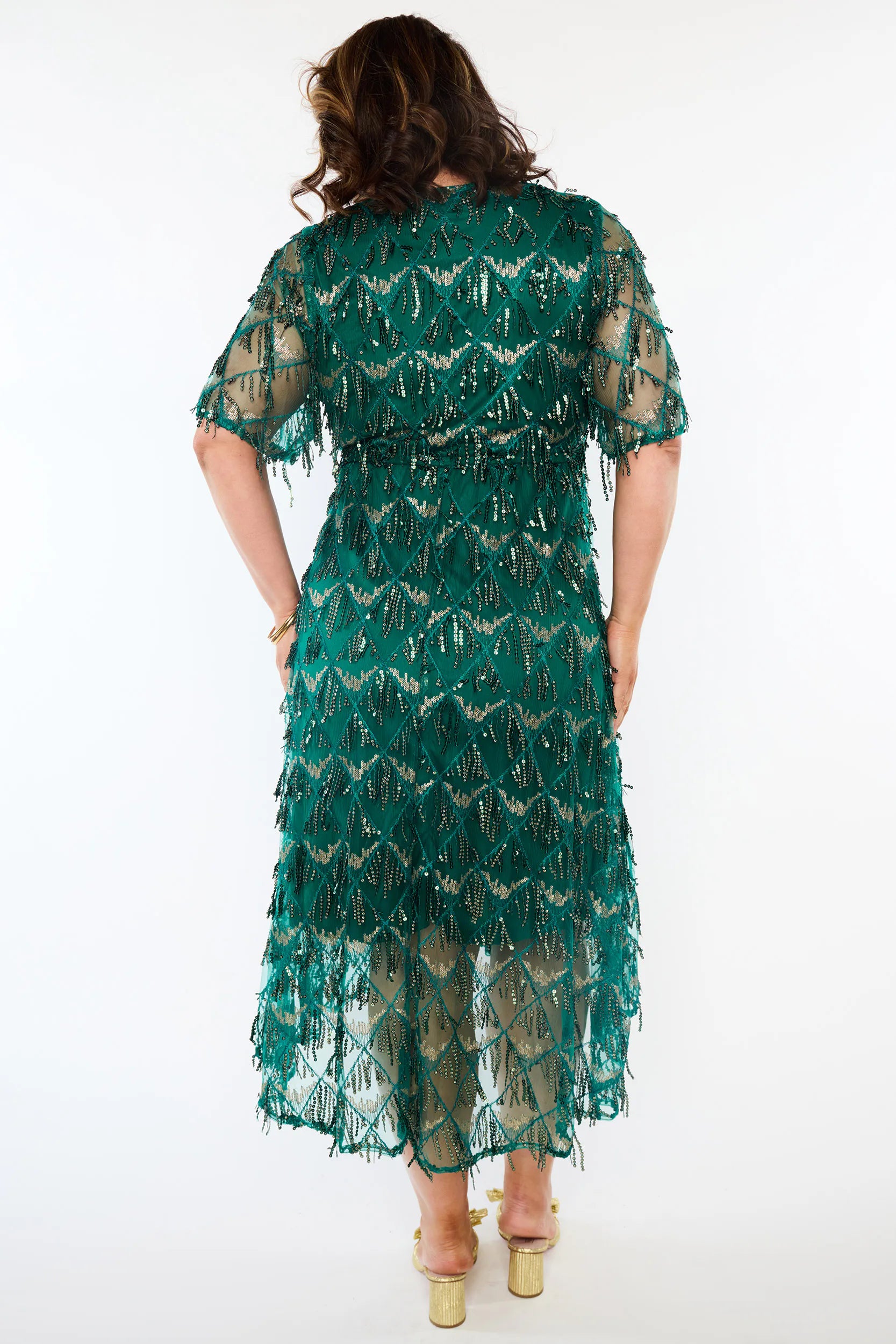 Wonderful Forest Green Party Dress