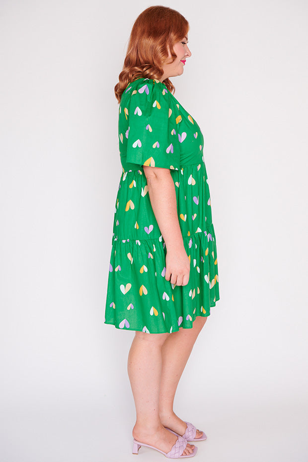 Isadora Green Hearts Dress – Green Hearts mini dress