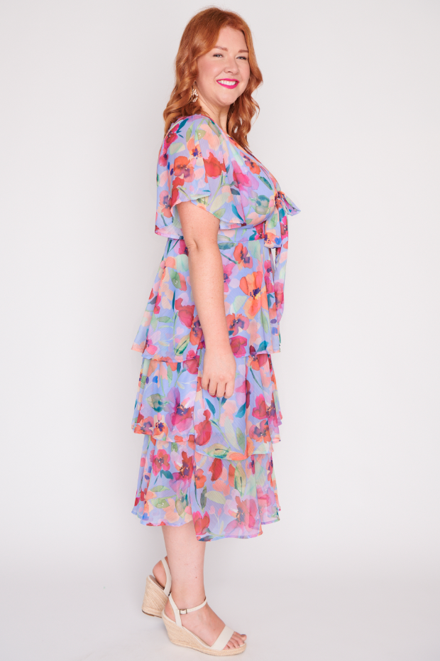 Rowen Whimsical Water Colour Dress – Whimsical Water Colour midi dress