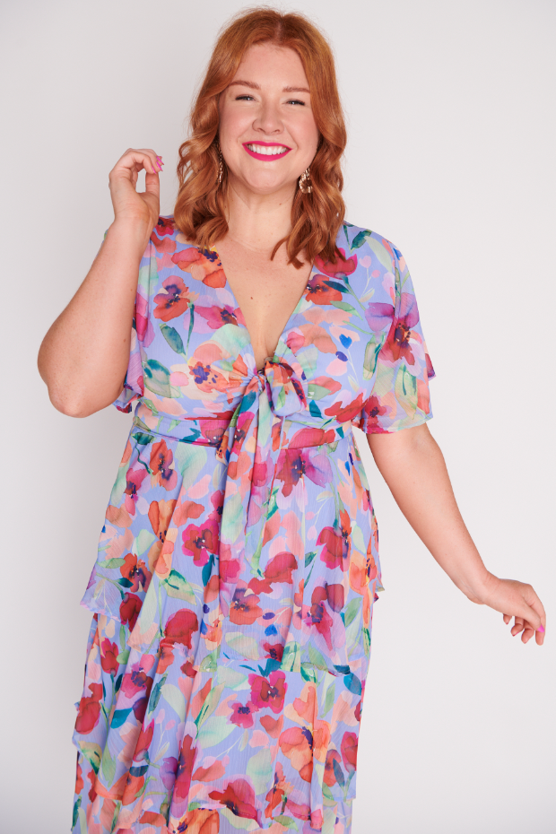 Rowen Whimsical Water Colour Dress – Whimsical Water Colour midi dress