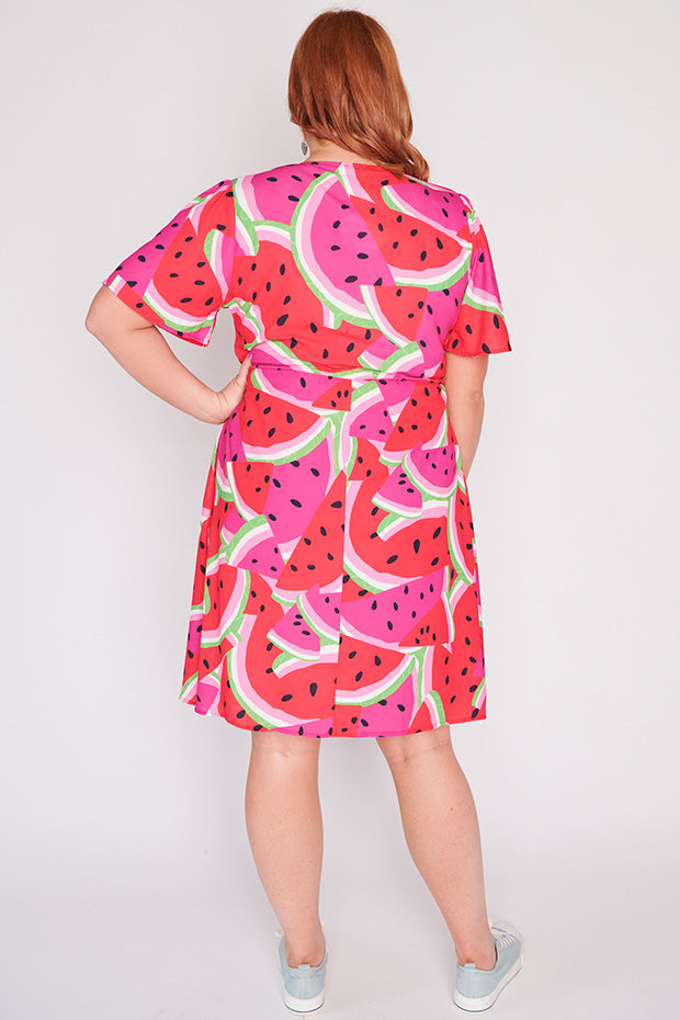 Siena Watermelon Stack Dress โ Watermelon Stack knee length dress