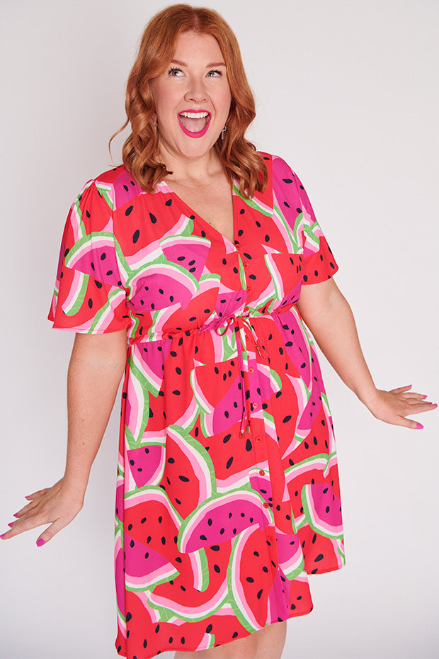 Siena Watermelon Stack Dress – Watermelon Stack knee length dress