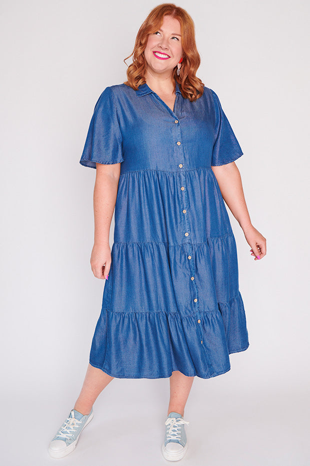 Tammie Chambray Dress – Chambray midi dress