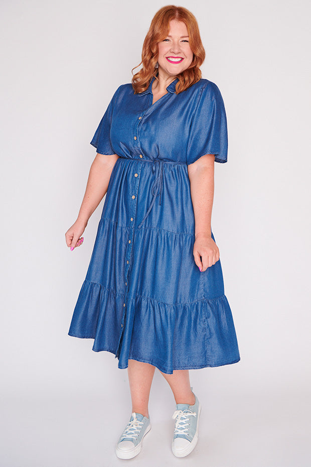 Tammie Chambray Dress – Chambray midi dress